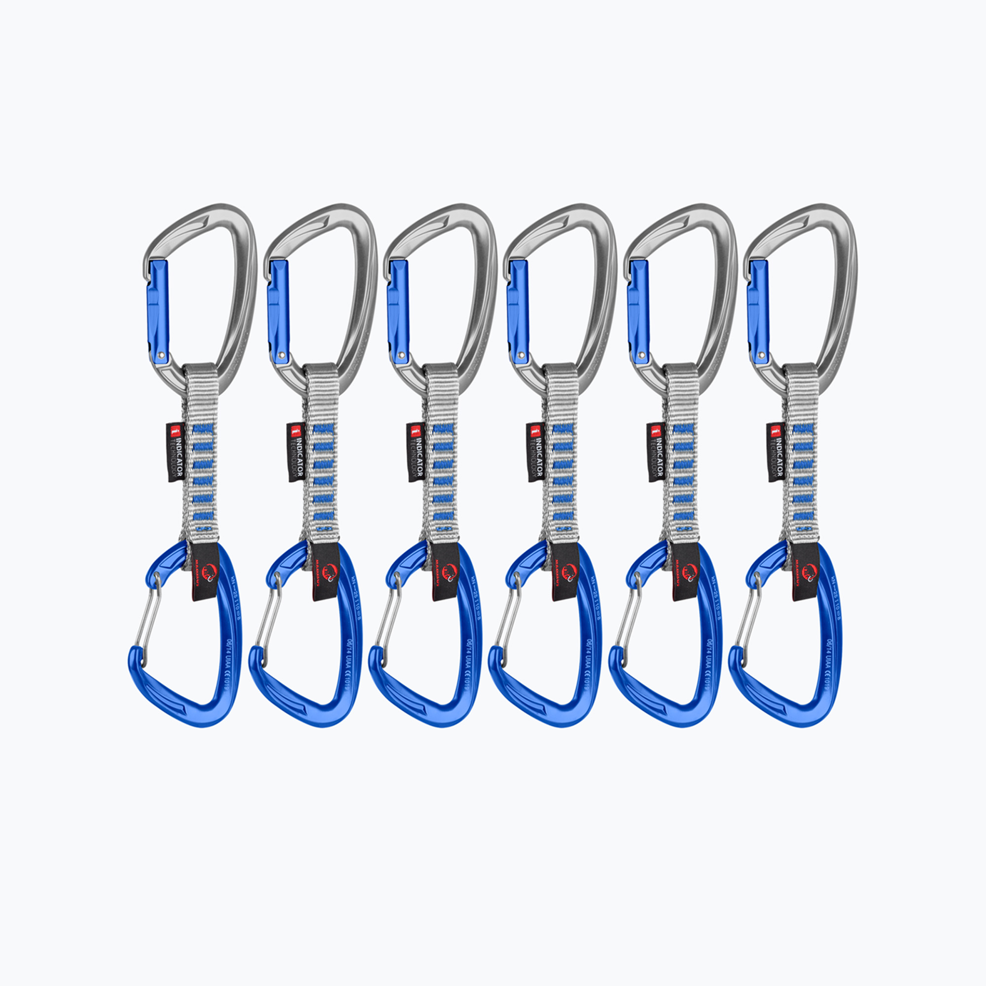 Zestaw ekspresów Mammut Crag Keylock Wire 10 cm Indicator Quickdraws 6 szt. silver/ultramarine 