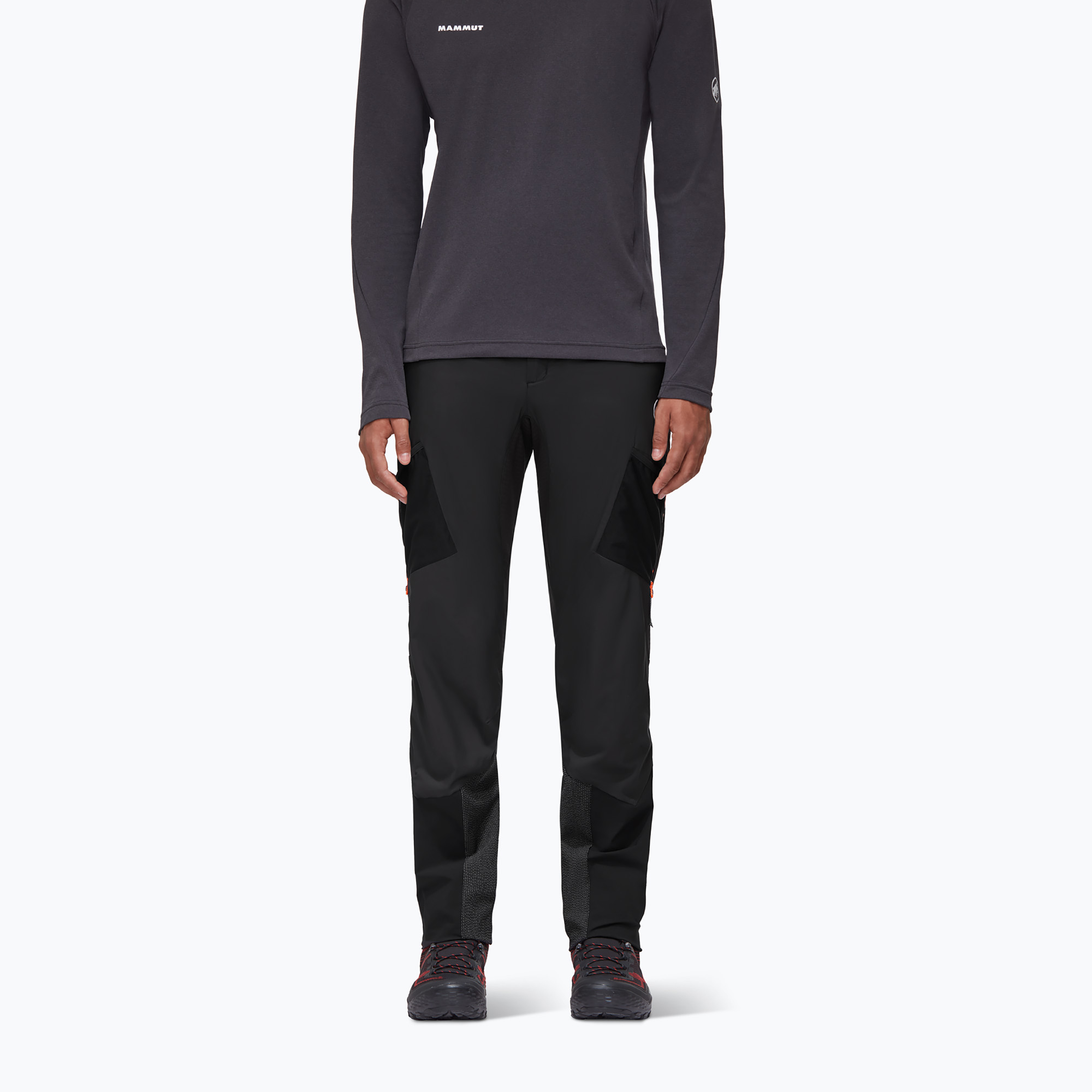 Spodnie softshell męskie Mammut Aenergy IN Hybrid black/vibrant orange | WYSYŁKA W 24H | 30 DNI NA ZWROT