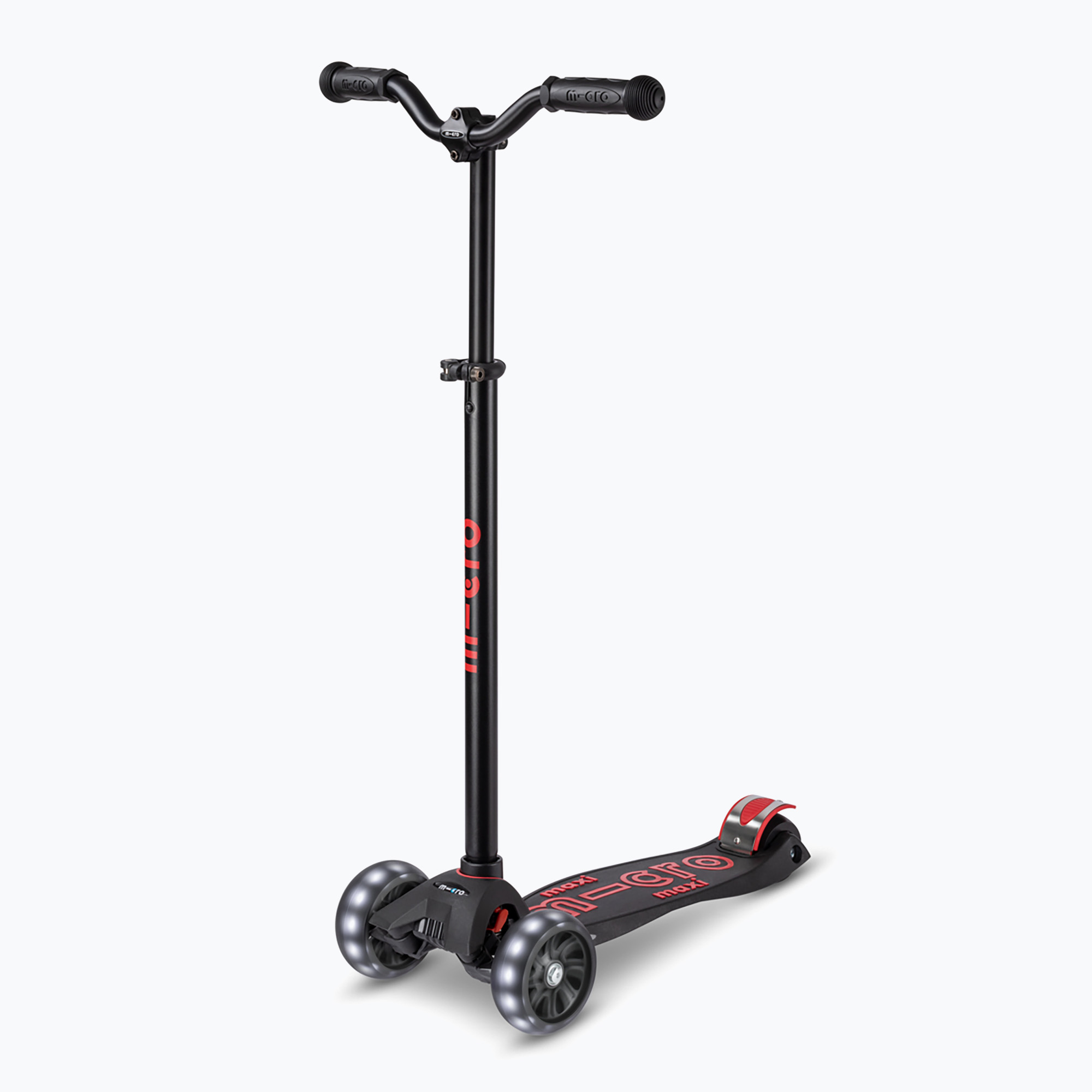 Hulajnoga trójkołowa dziecięca Micro Maxi Micro Deluxe Pro LED black/red 