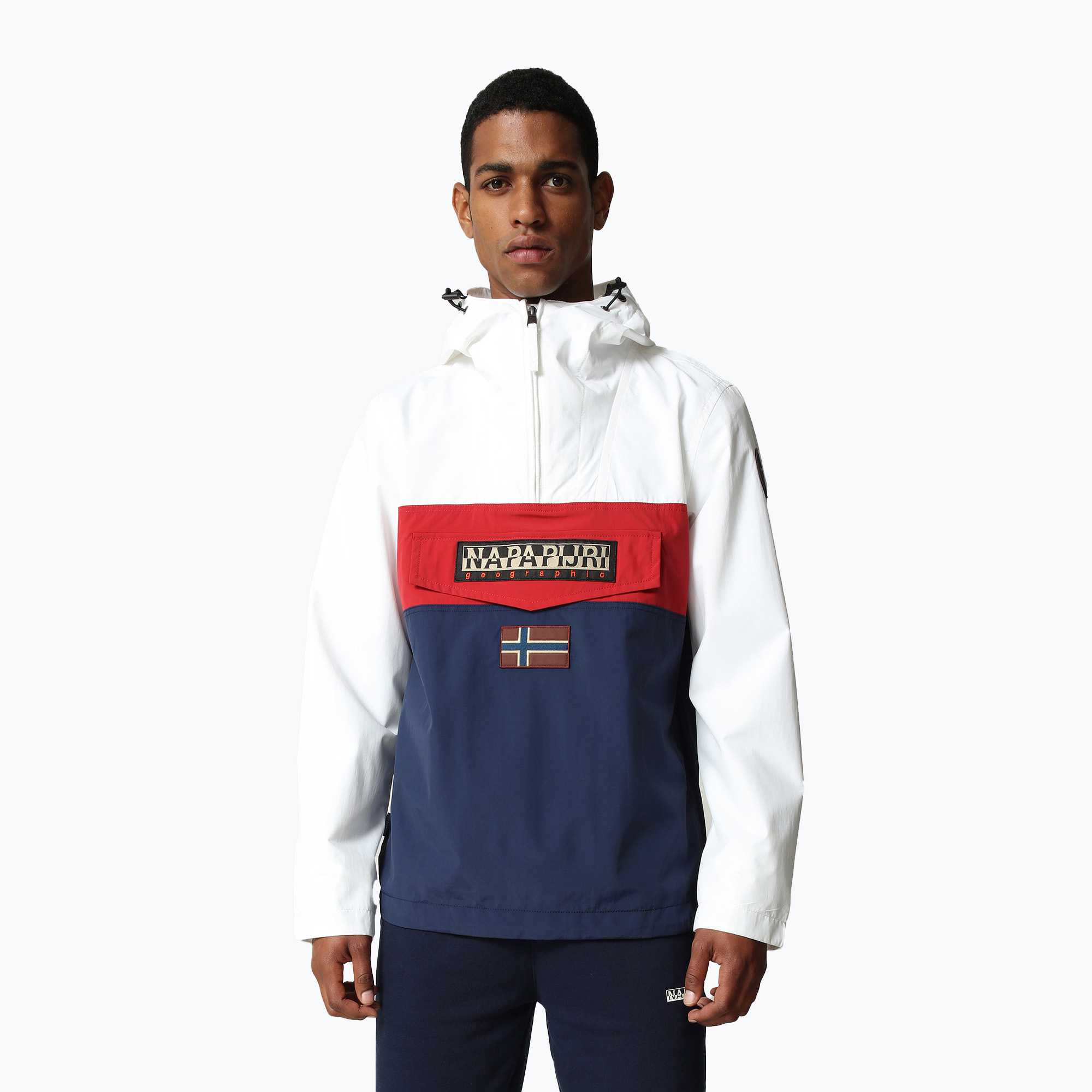 Kurtka męska Napapijri Rainforest - Anorak blanco/azul marino | WYSYŁKA W 24H | 30 DNI NA ZWROT