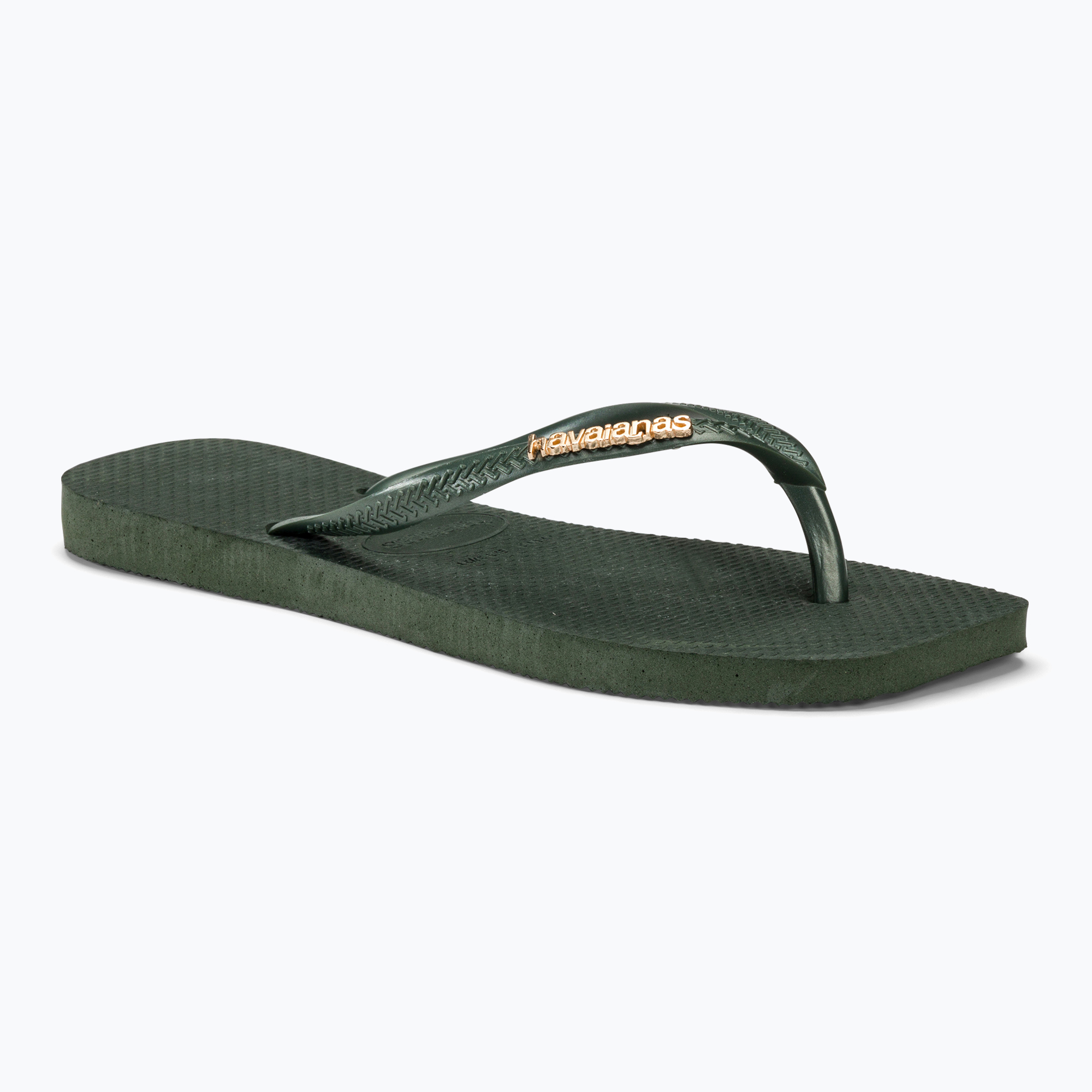 Japonki damskie Havaianas Square Logo Metallic green olive | WYSYŁKA W 24H | 30 DNI NA ZWROT