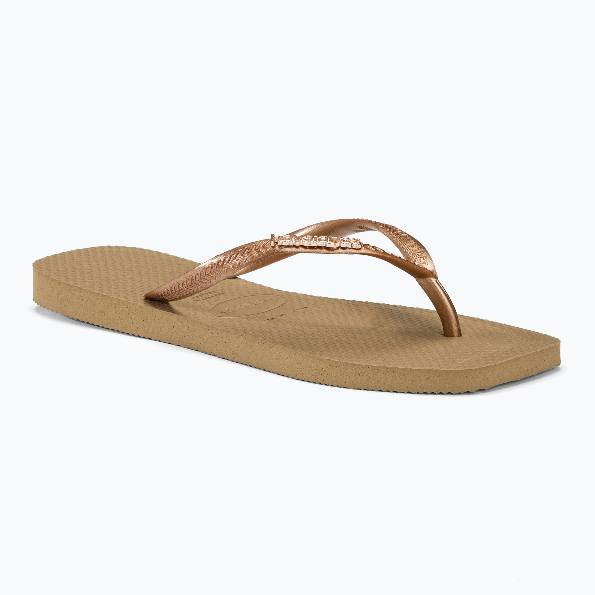 Japonki damskie Havaianas Square Logo Metallic rose gold / rose gold | WYSYŁKA W 24H | 30 DNI NA ZWROT