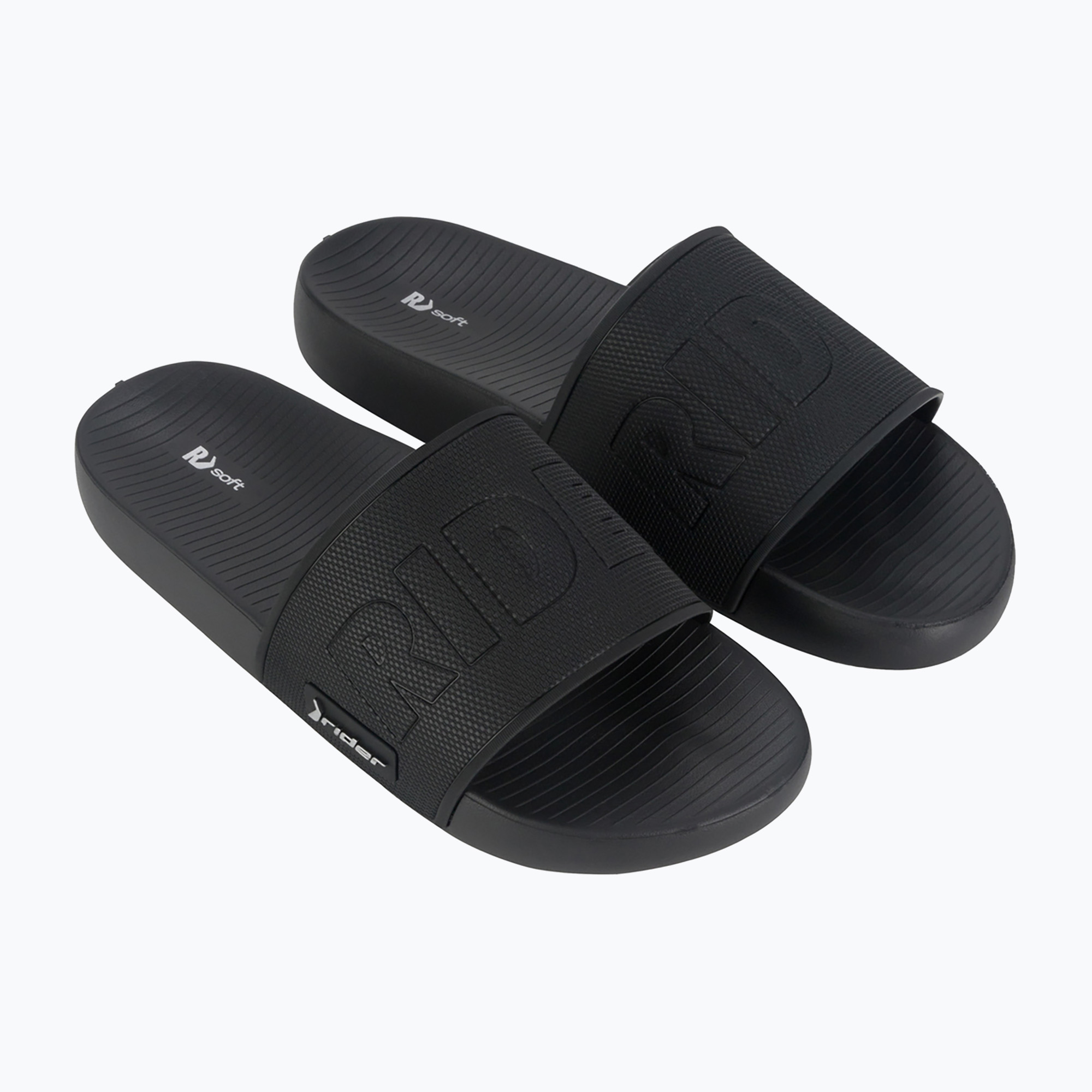 Klapki męskie RIDER Grid Slide black/black/silver 