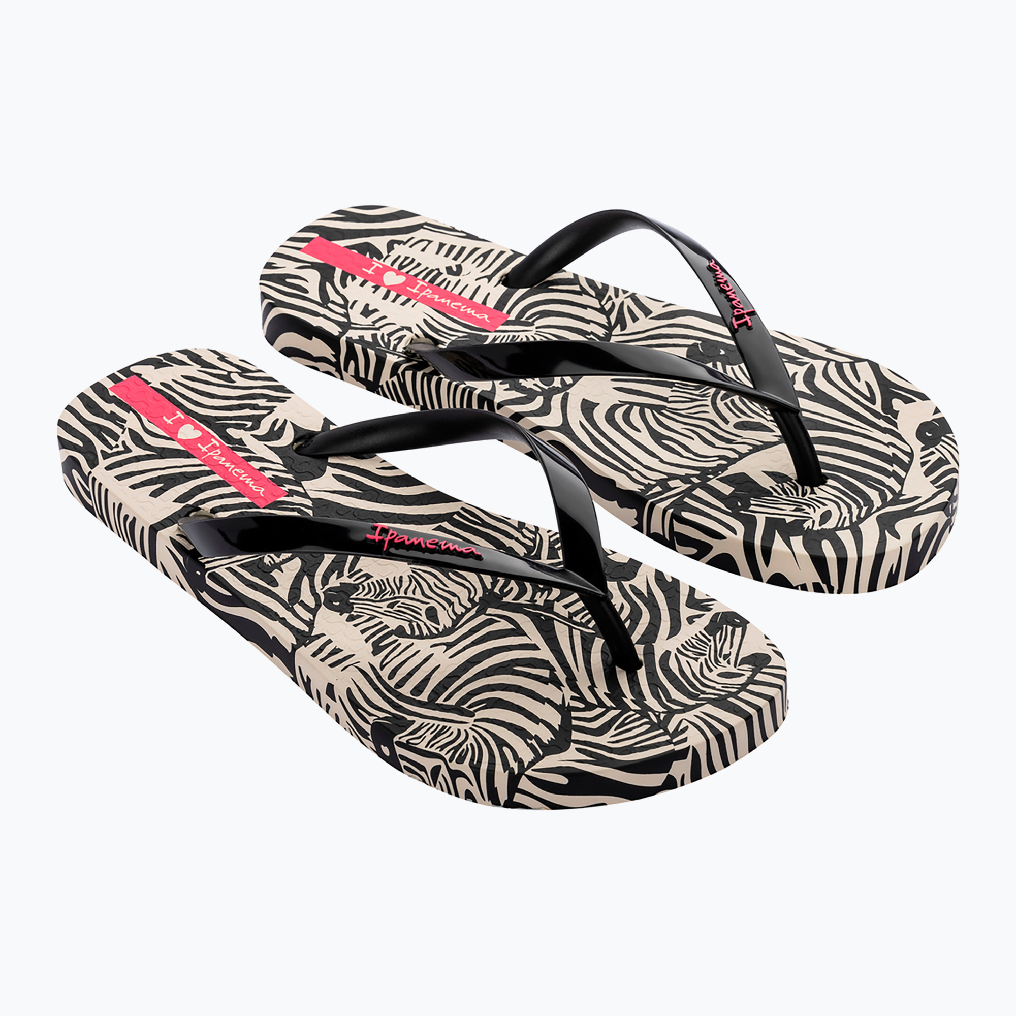 Japonki damskie Ipanema Animal Print VI beige/black/pink 