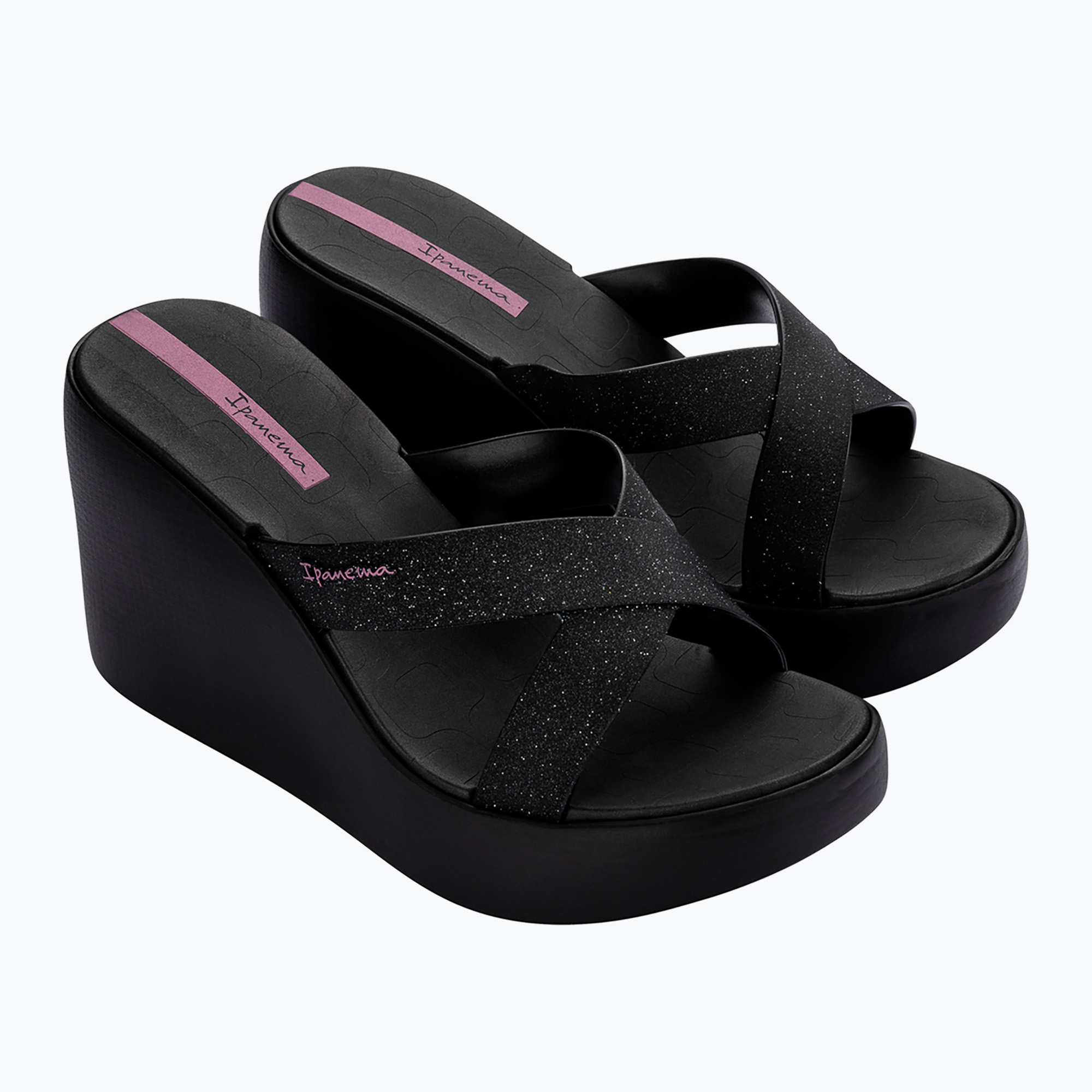 Klapki damskie Ipanema High Fashion II Slide black/glitter black/lilac 