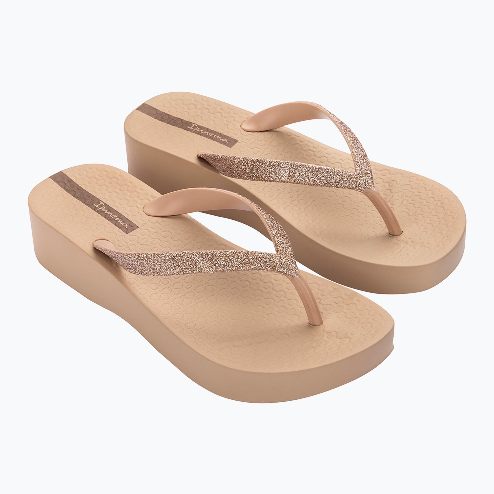 Japonki damskie Ipanema Mesh Chic Plat beige/glitter beige 