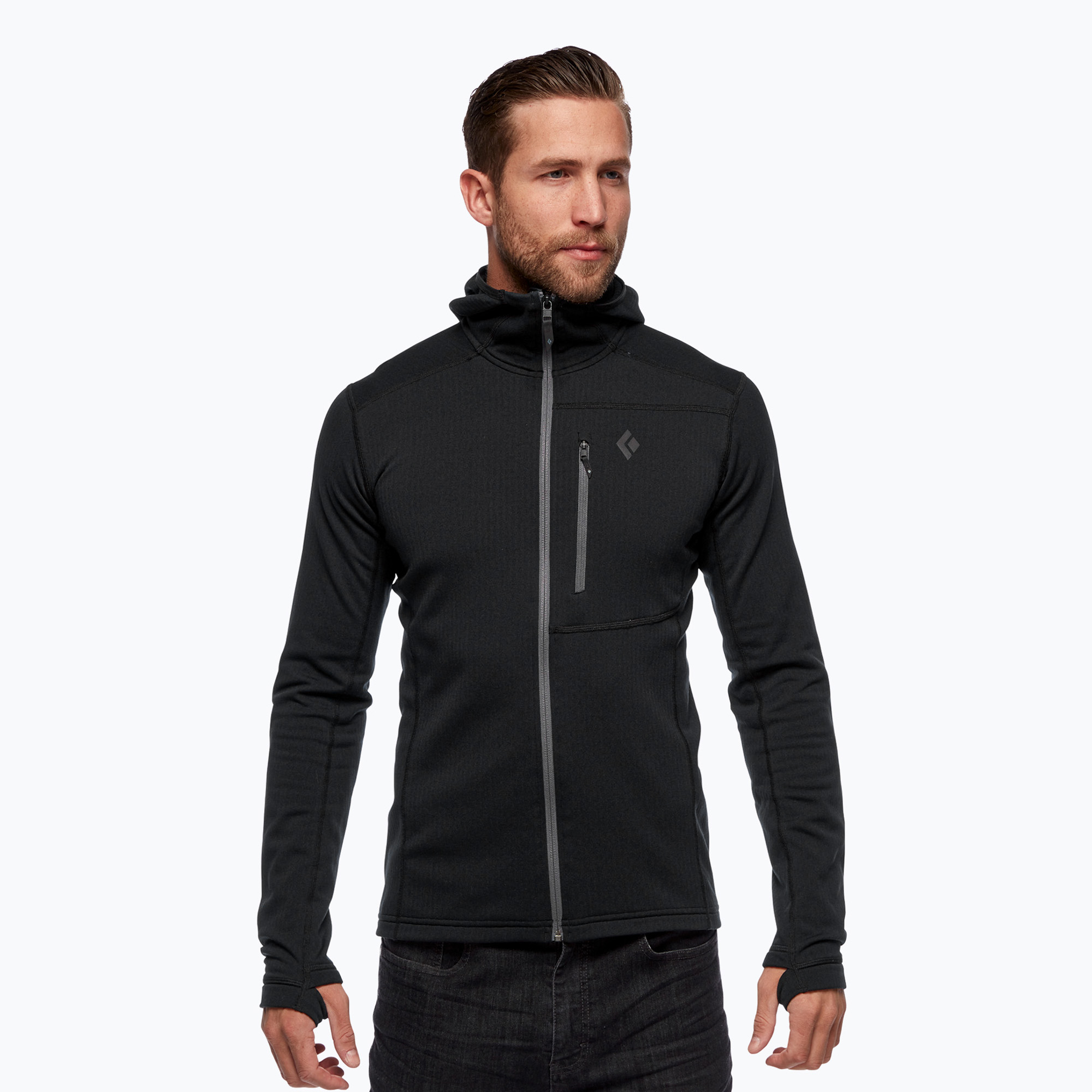 Bluza trekkingowa męska Black Diamond Coefficient Fleece Hoody black | WYSYŁKA W 24H | 30 DNI NA ZWROT