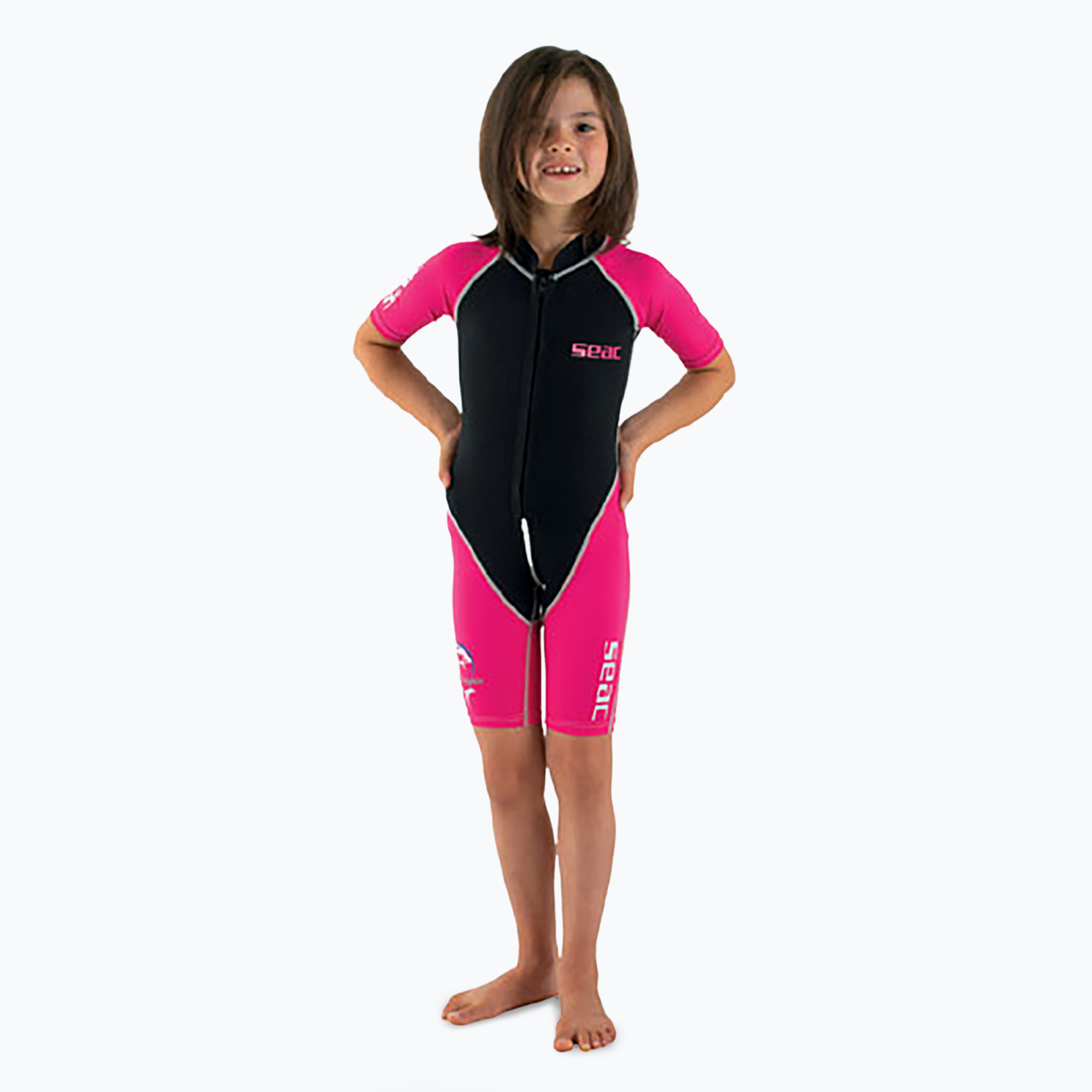 Pianka do pływania dziecięca SEAC Shorty Dolphin 1,5 mm black/pink 