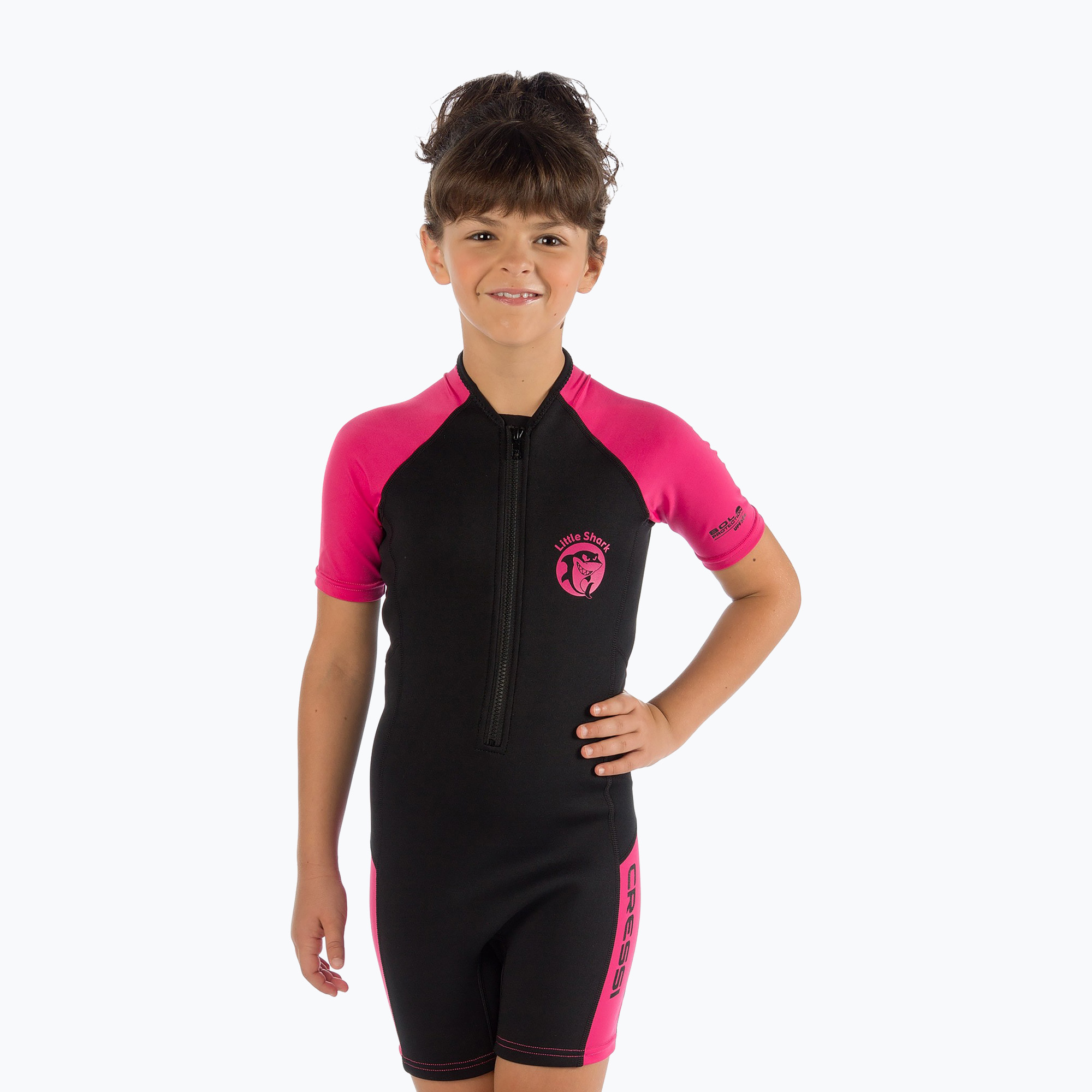 Pianka do pływania dziecięca Cressi Little Shark S/L 2 mm black/pink | WYSYŁKA W 24H | 30 DNI NA ZWROT