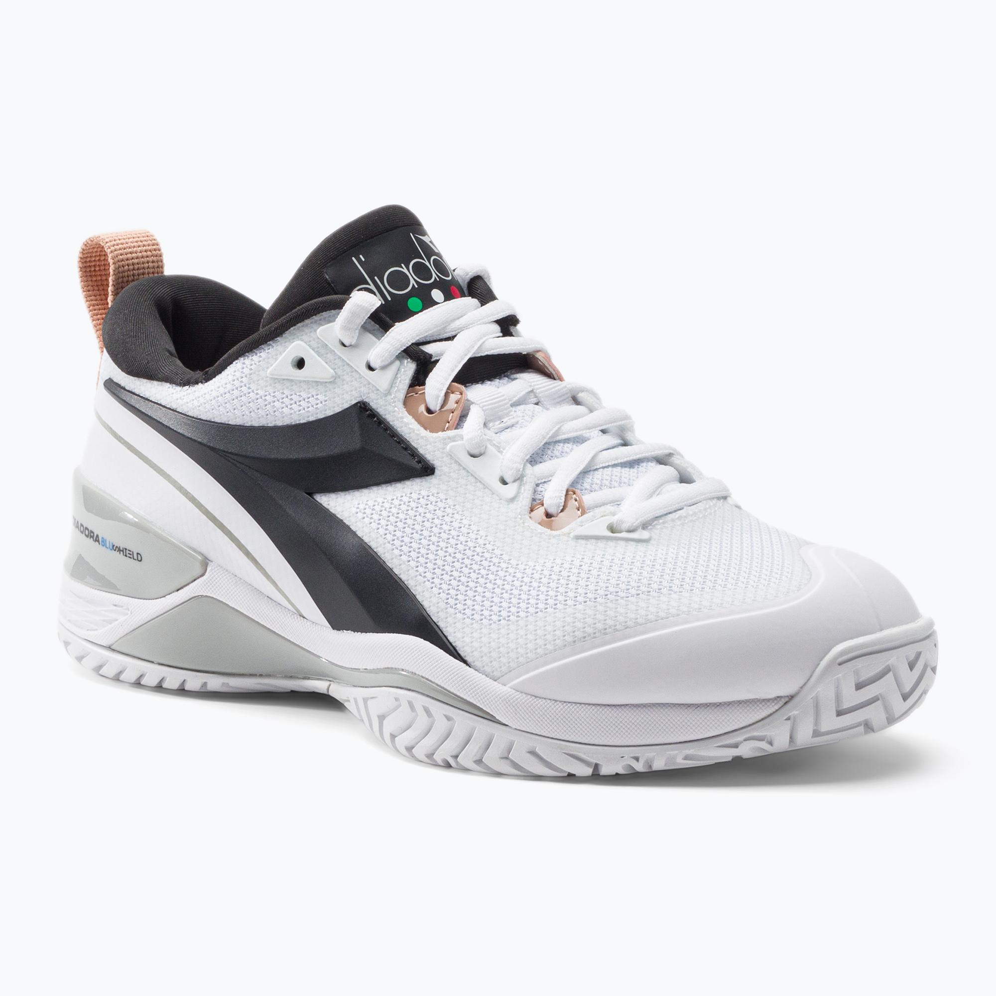 Buty do tenisa damskie Diadora Speed Blushield 5 AG biało-czarne DD-101.176941 | WYSYŁKA W 24H | 30 DNI NA ZWROT