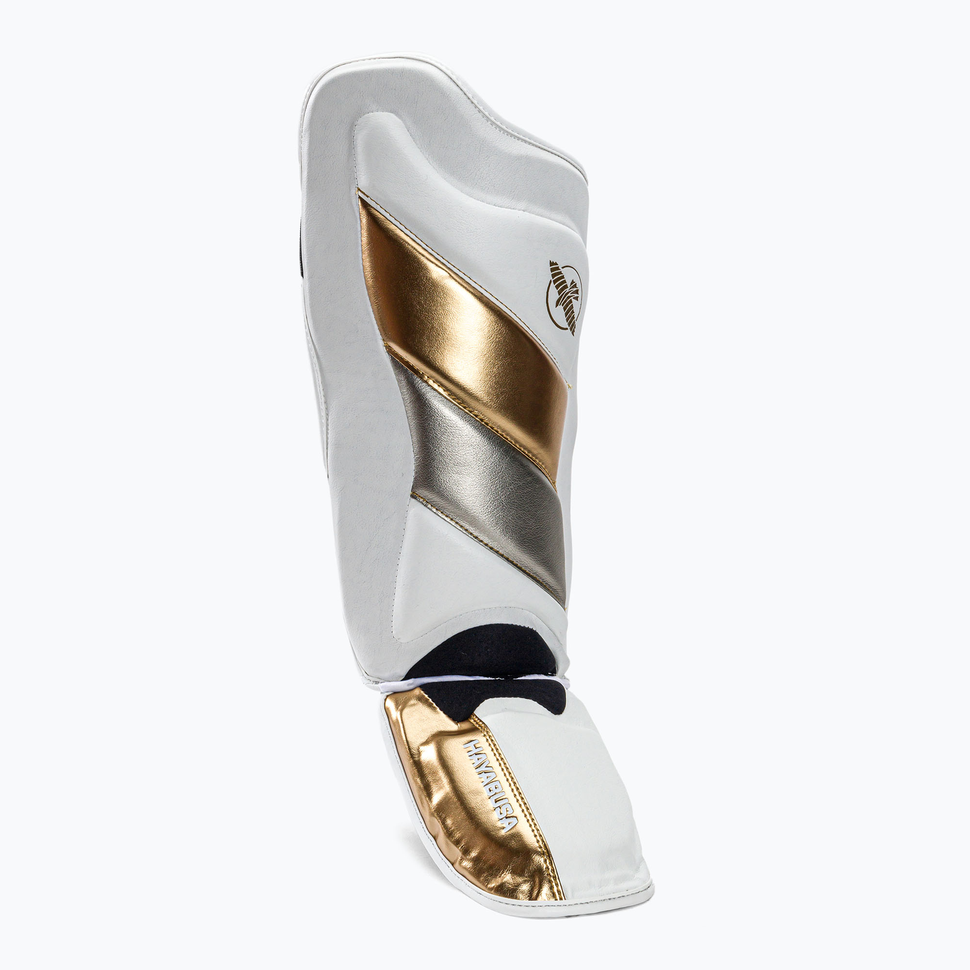 Ochraniacze piszczeli i stóp Hayabusa T3 Striking Shin Guards white/gold 