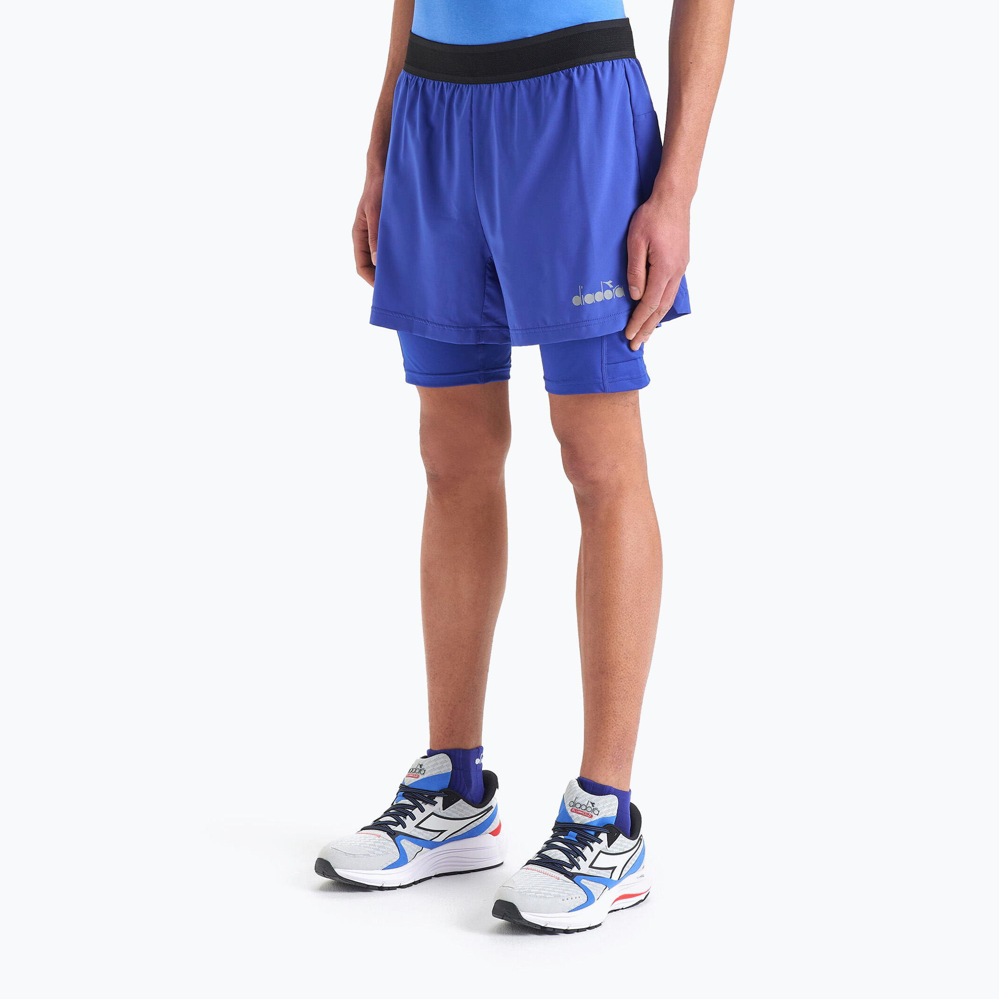 Spodenki do biegania męskie Diadora Double Layer Bermuda Be One imperial blue | WYSYŁKA W 24H | 30 DNI NA ZWROT