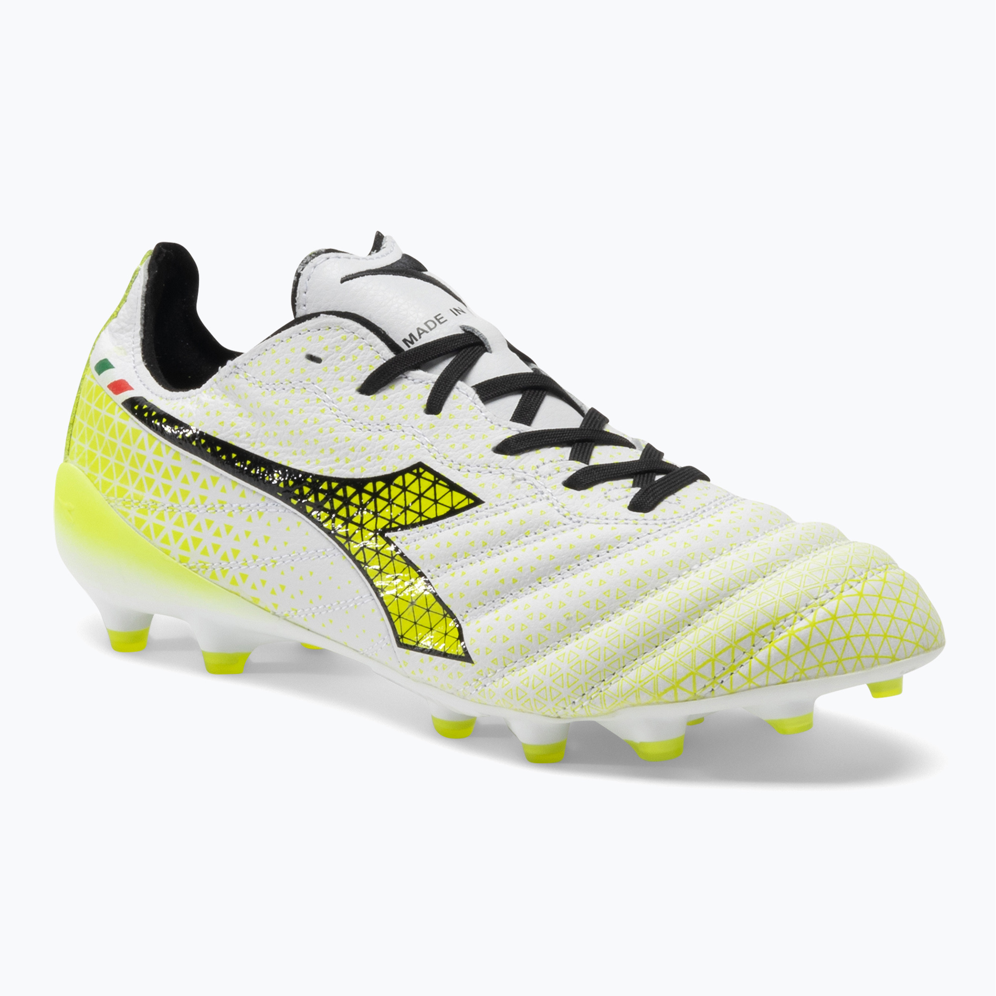 Buty piłkarskie męskie Diadora Brasil Elite Tech GR ITA LPX white/black/fluo yellow | WYSYŁKA W 24H | 30 DNI NA ZWROT