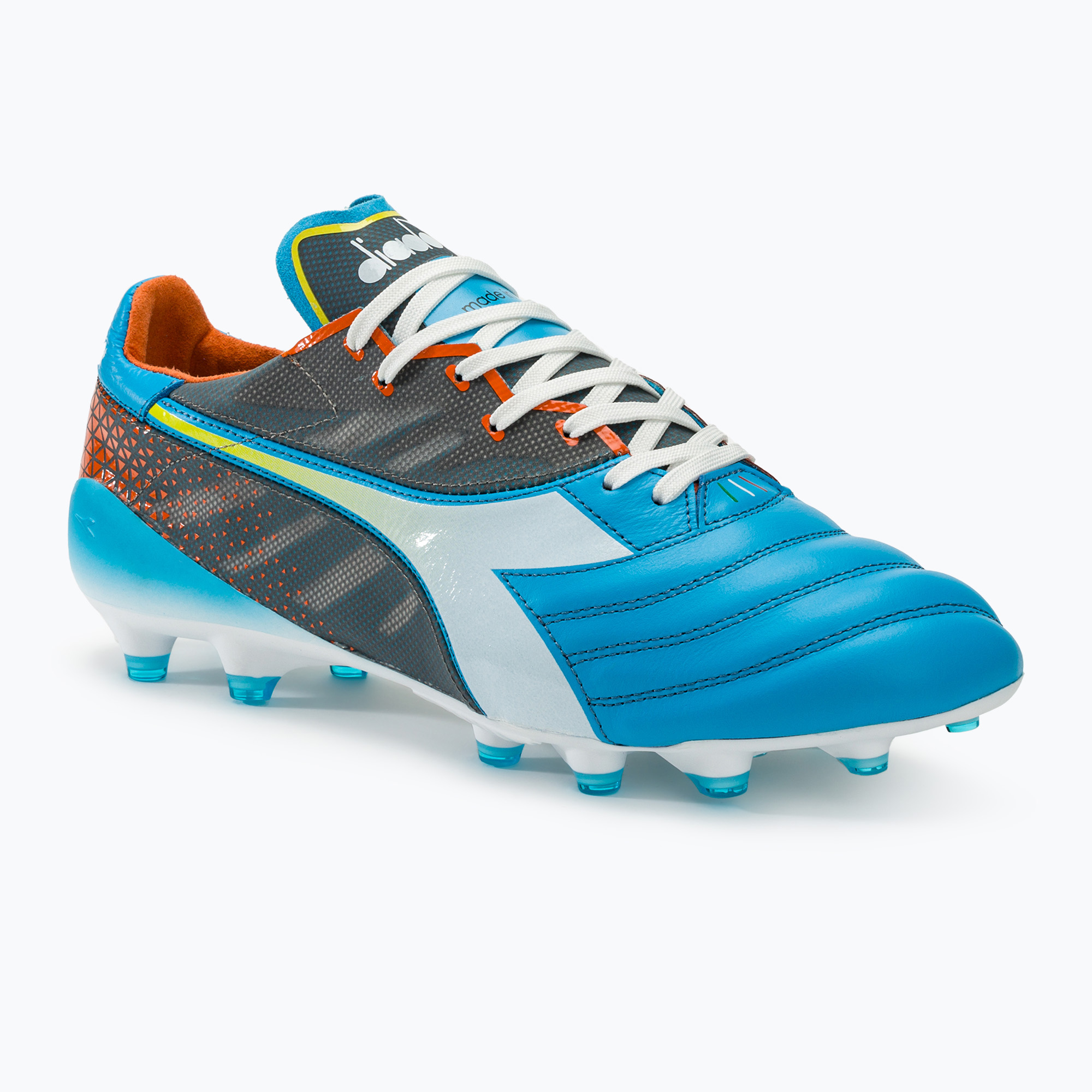 Buty piłkarskie męskie Diadora Brasil Elite Veloce GR ITA LPX blue fluo/white/orange | WYSYŁKA W 24H | 30 DNI NA ZWROT