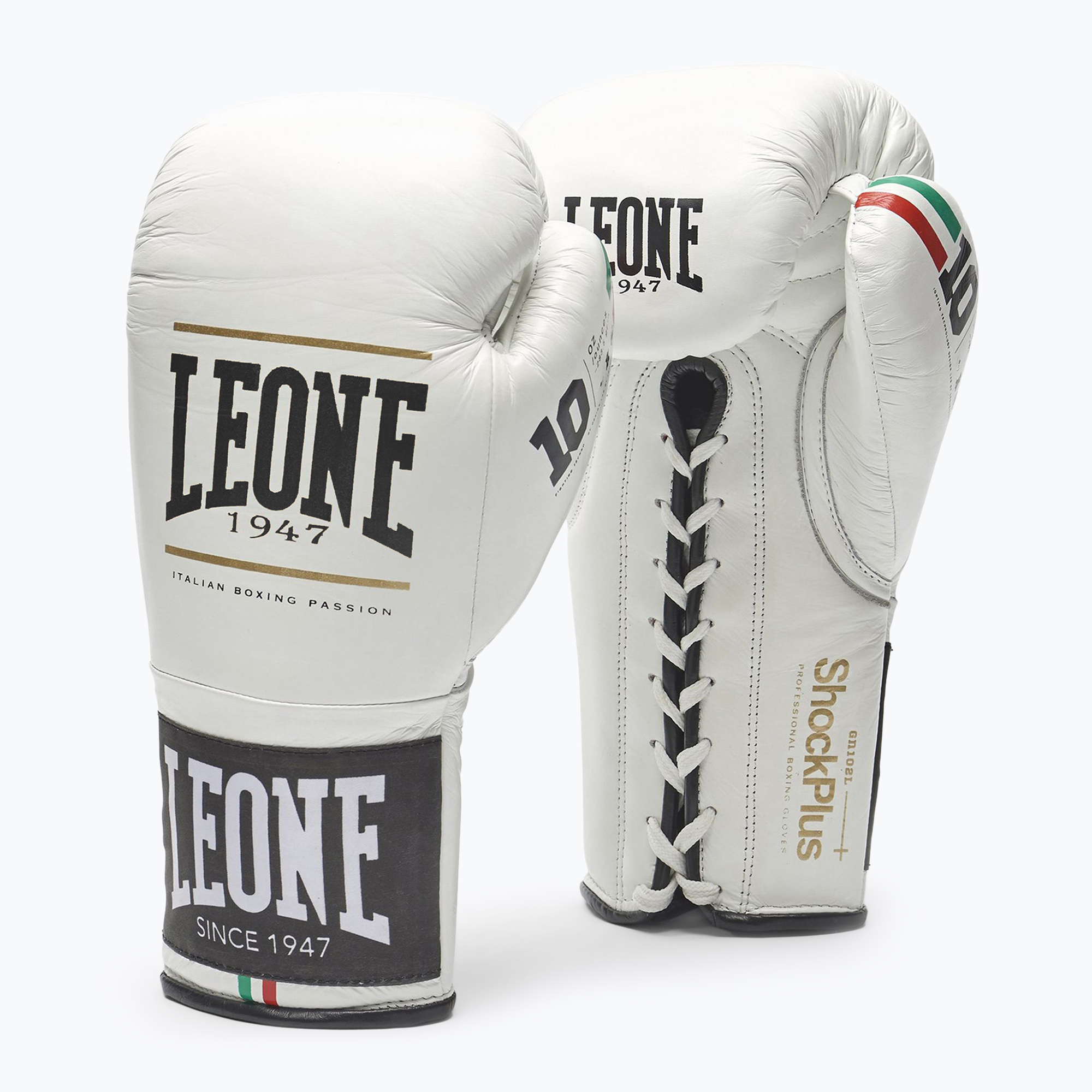 Rękawice bokserskie LEONE 1947 Shock Plus white 