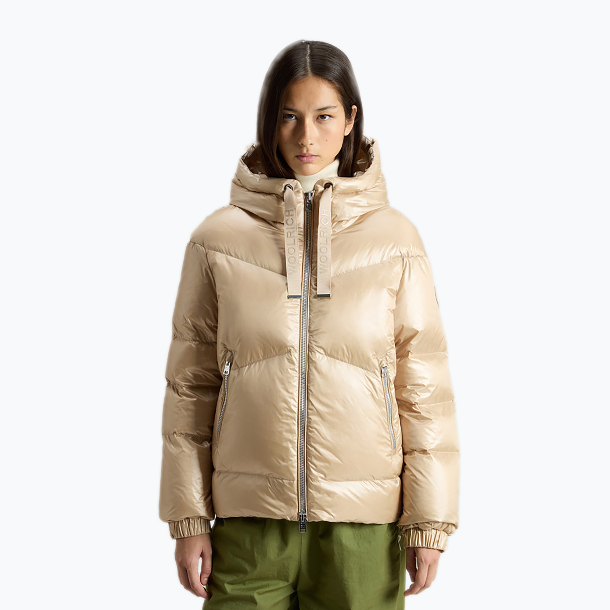 Kurtka damska Woolrich Aliquippa Short Puffer oxford tan | WYSYŁKA W 24H | 30 DNI NA ZWROT