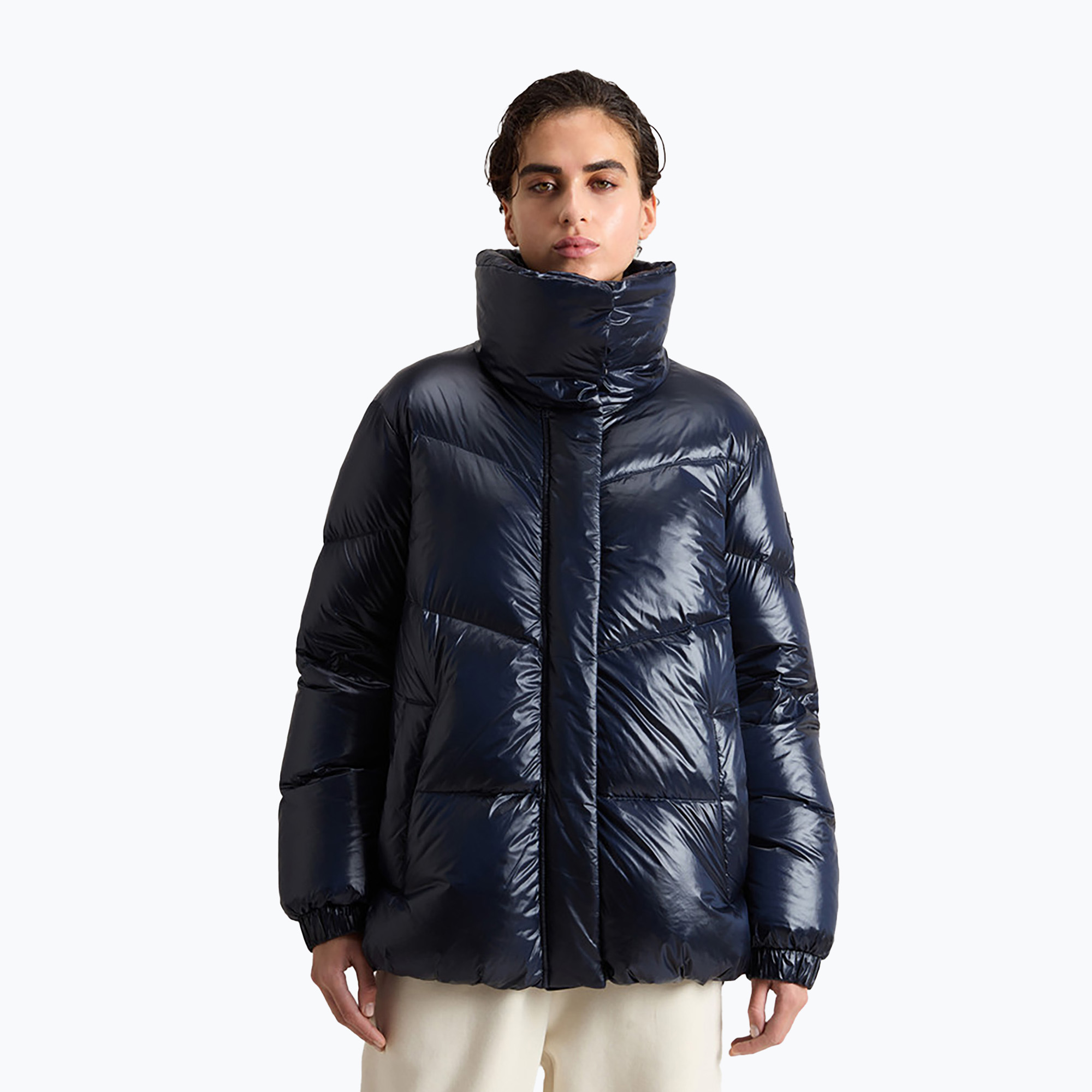 Kurtka damska Woolrich Aliquippa Puffer melton blue | WYSYŁKA W 24H | 30 DNI NA ZWROT