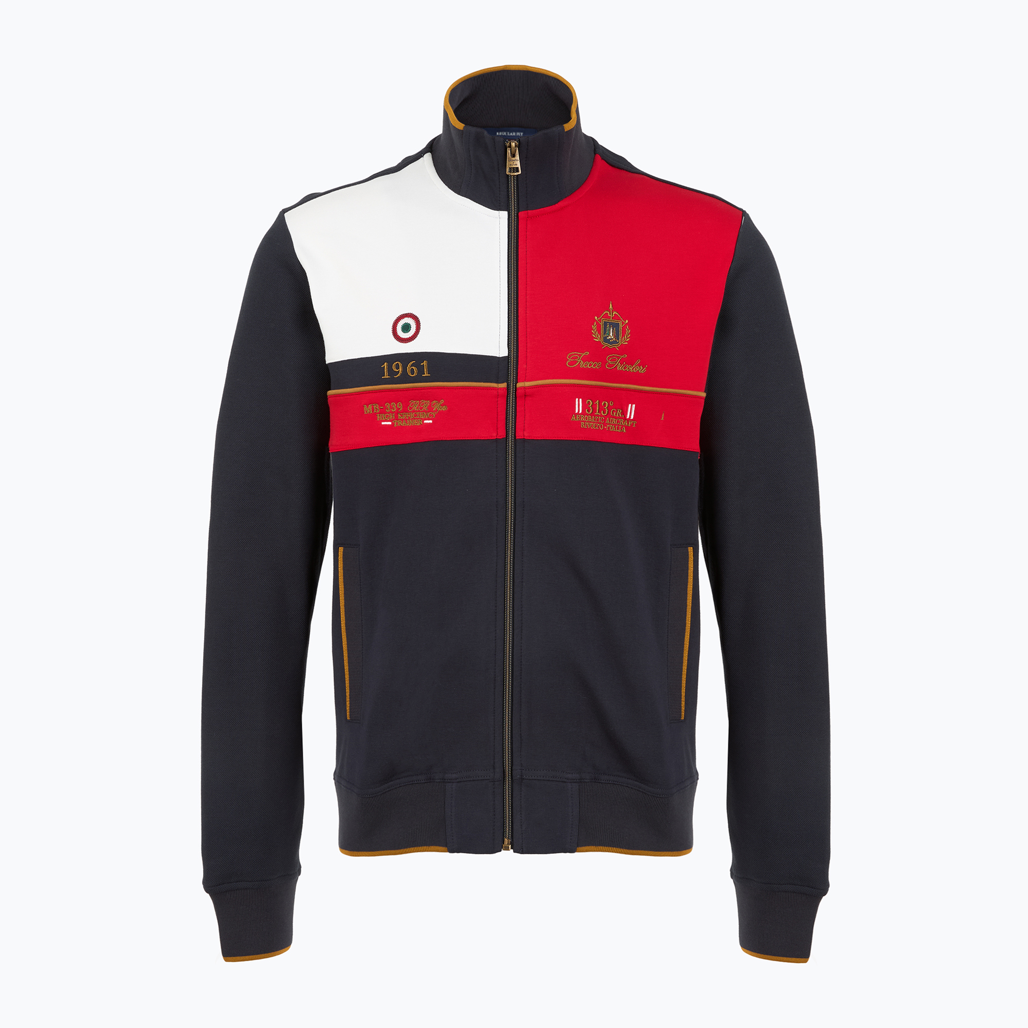 Bluza męska Aeronautica Militare 251FE2011P350 blu navy/tango red/off white 