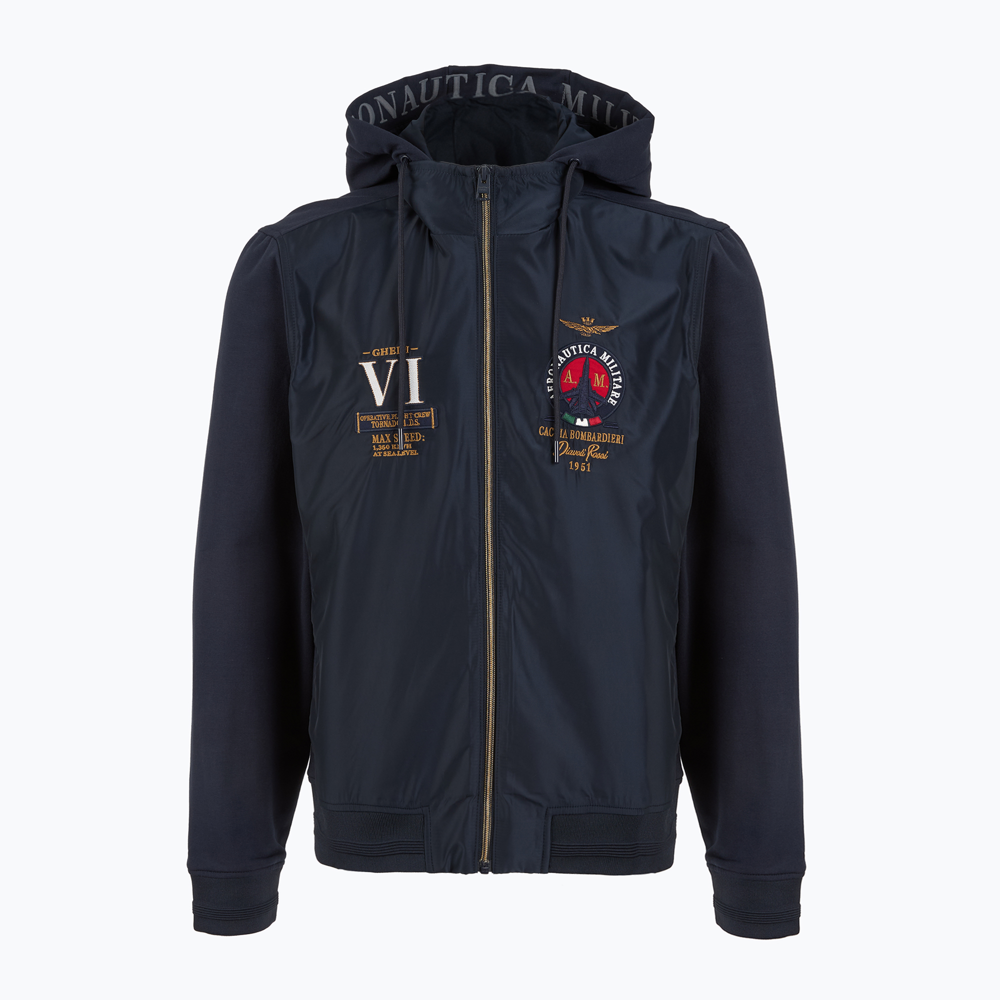 Bluza męska Aeronautica Militare 251AF500F459 Cappucio blu navy 