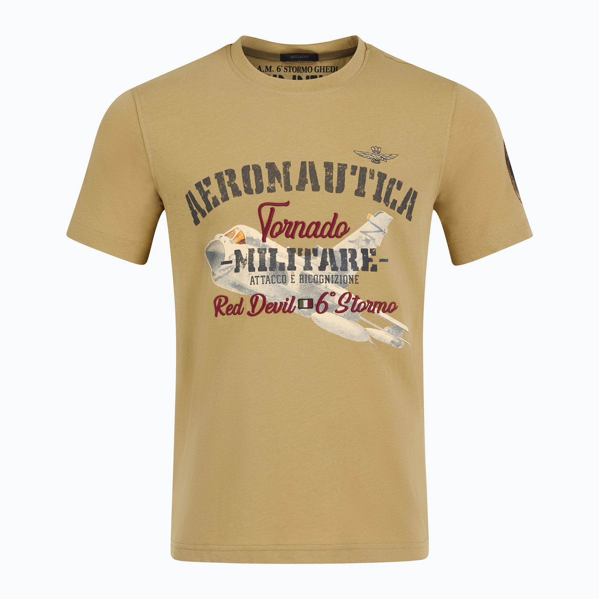Koszulka męska Aeronautica Militare Tornado antelope beige 