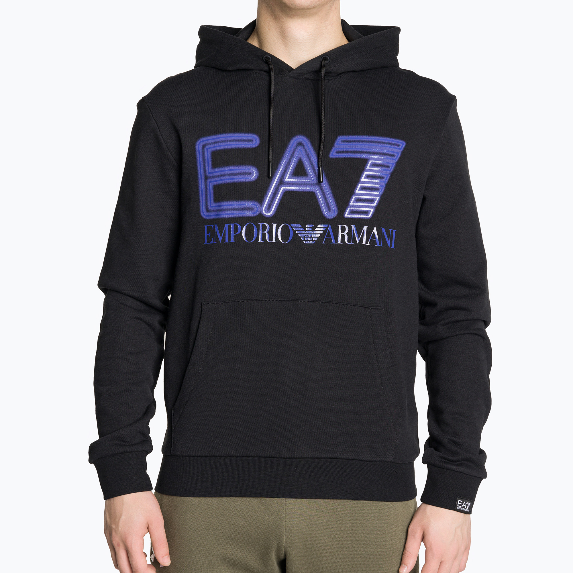 Bluza męska EA7 Emporio Armani Train Logo Series Oversize Logo Hoodie Coft black | WYSYŁKA W 24H | 30 DNI NA ZWROT