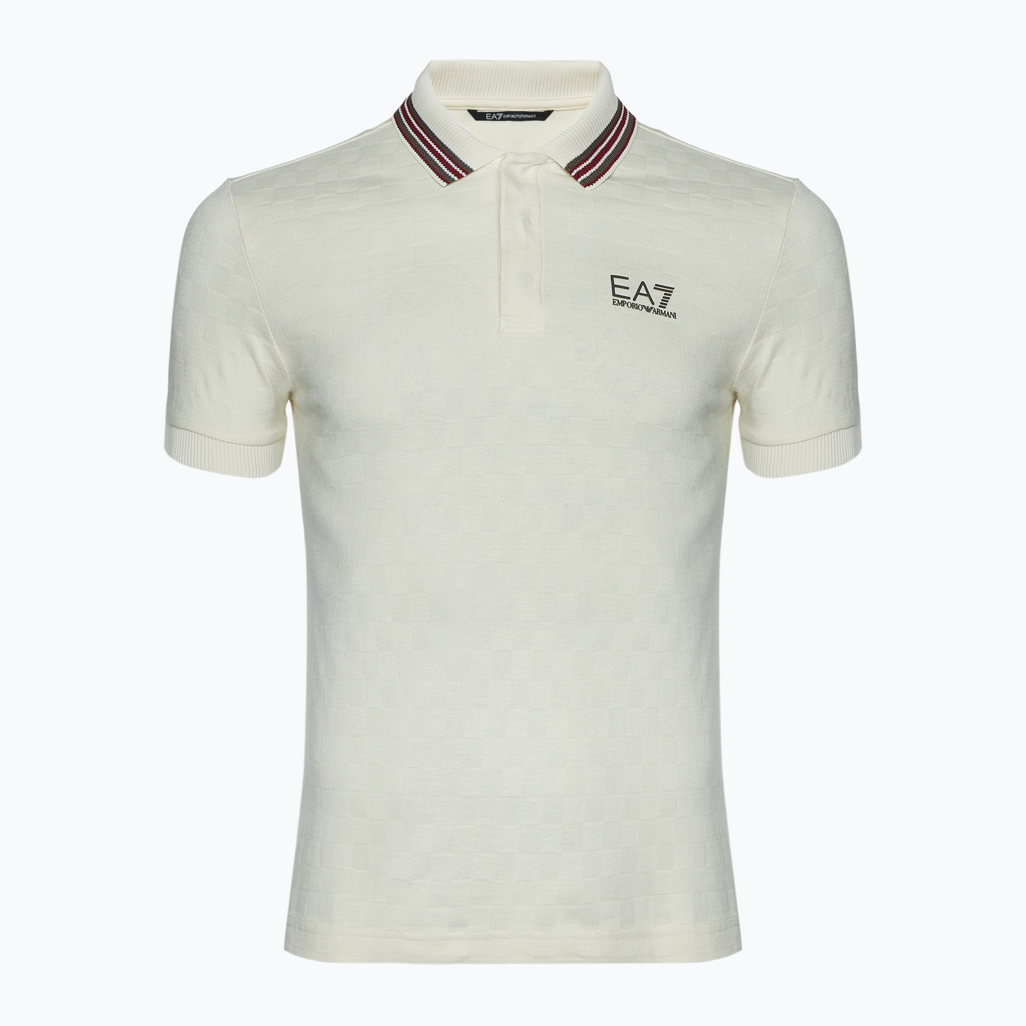 Koszulka męska EA7 Emporio Armani Golf Pro Polo Check silver birch | WYSYŁKA W 24H | 30 DNI NA ZWROT