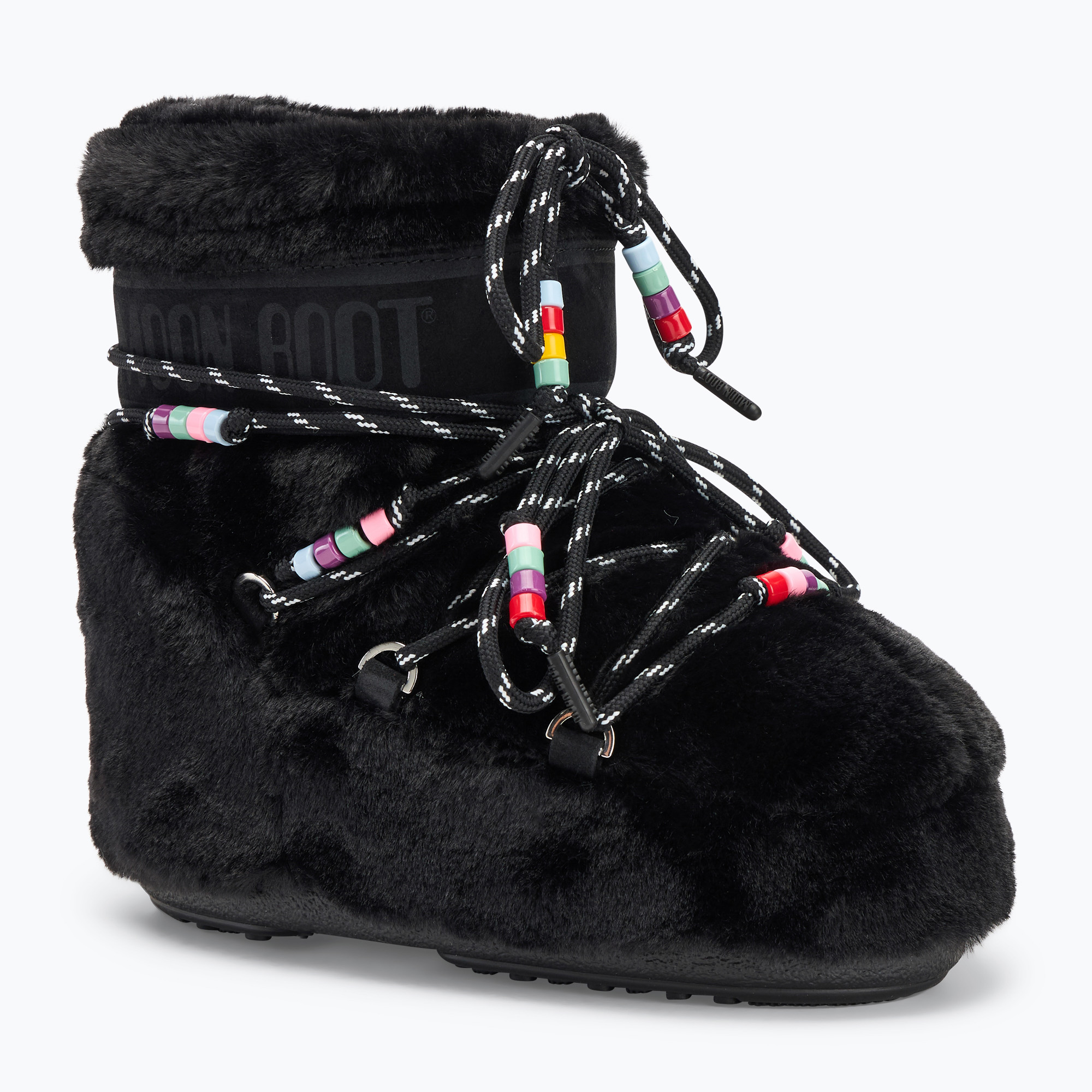 Śniegowce damskie Moon Boot Icon Low Faux Fur Beads black | WYSYŁKA W 24H | 30 DNI NA ZWROT