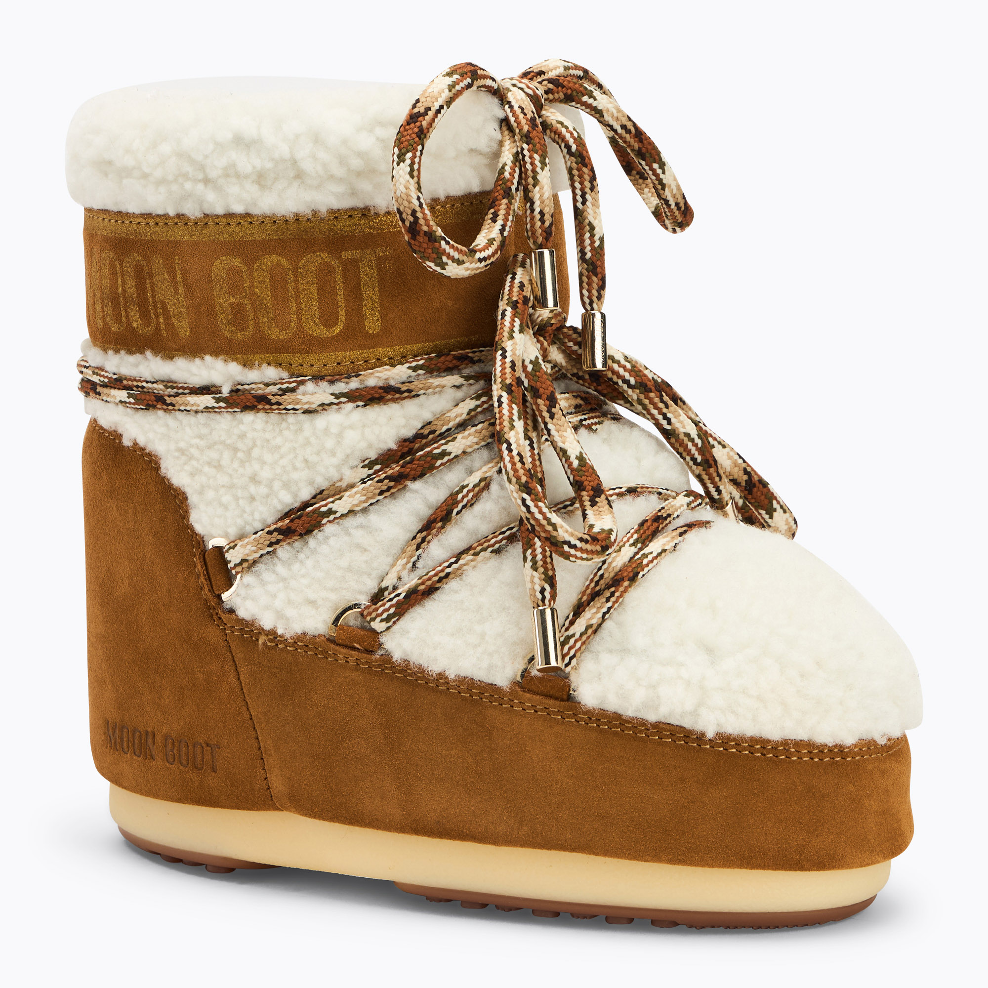 Śniegowce damskie Moon Boot Icon Low Shearling whisky/off white | WYSYŁKA W 24H | 30 DNI NA ZWROT