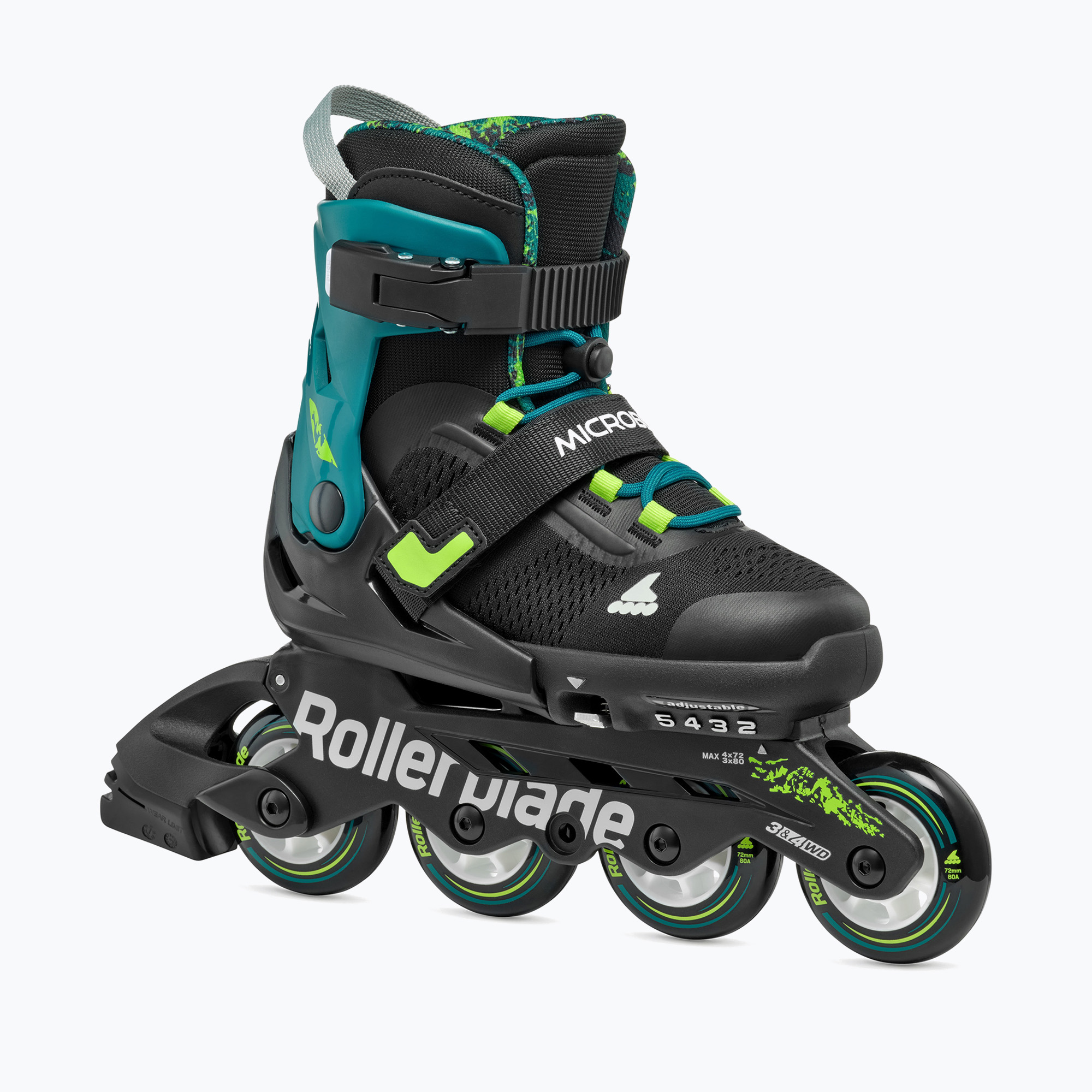 Rolki dziecięce Rollerblade Microblade XT Jr black/petrol green | WYSYŁKA W 24H | 30 DNI NA ZWROT