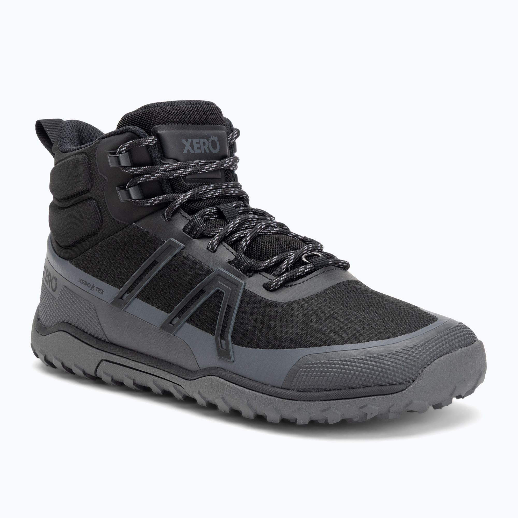 Buty berefoot męskie Xero Shoes Scrambler Trail Mid WP black/asphalt 