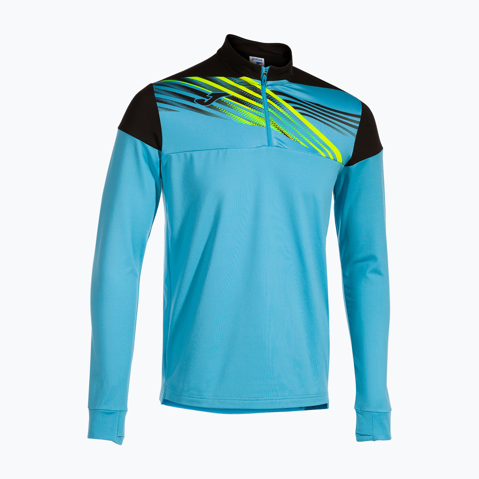 Bluza do biegania męska Joma Elite X fluor turquoise/black | WYSYŁKA W 24H | 30 DNI NA ZWROT