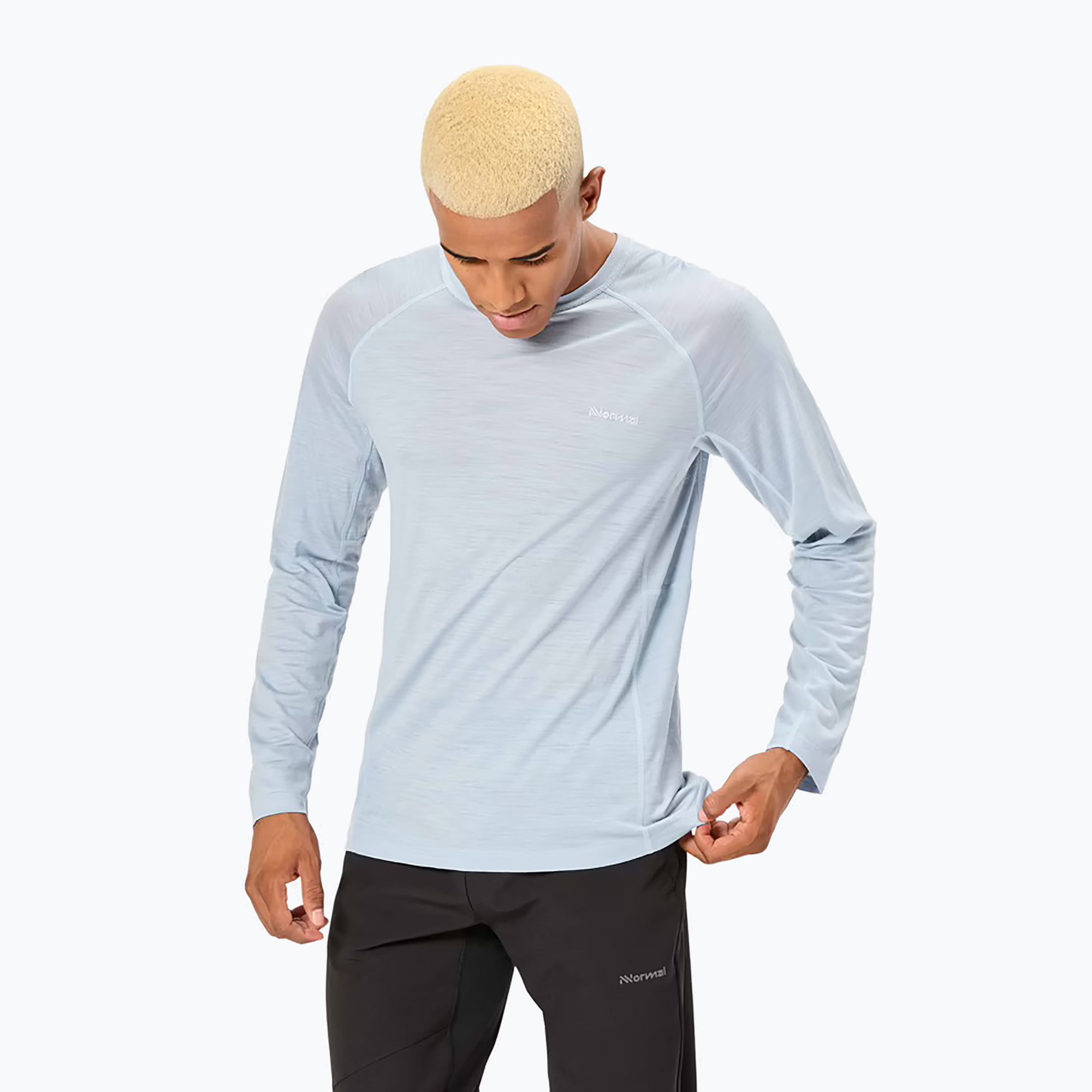 Longsleeve do biegania męski NNormal Merino blue 