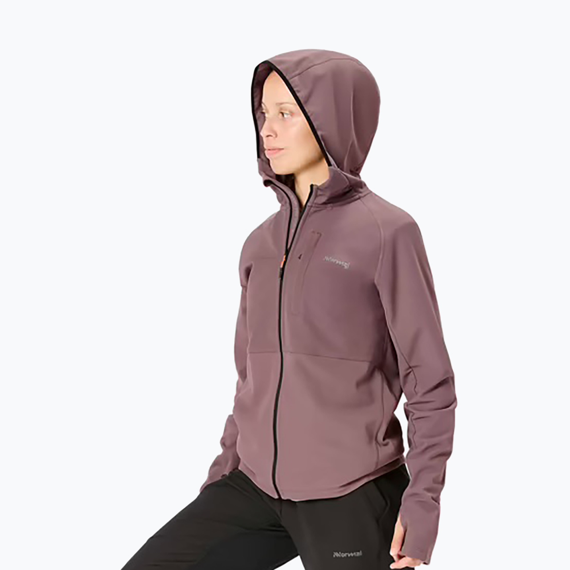 Kurtka do biegania damska NNormal Active Warm albergini/purple 