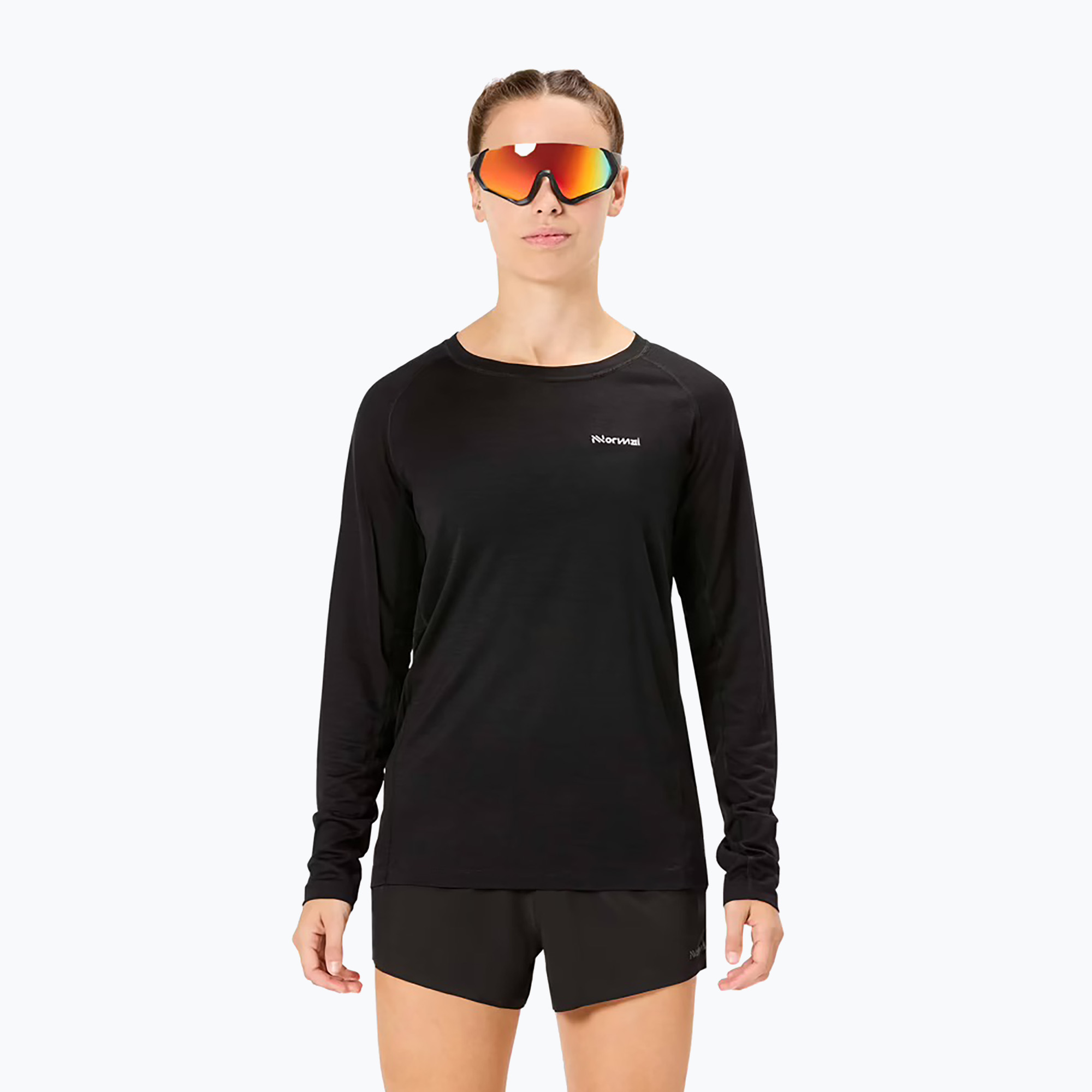 Longsleeve do biegania damski NNormal Merino black 