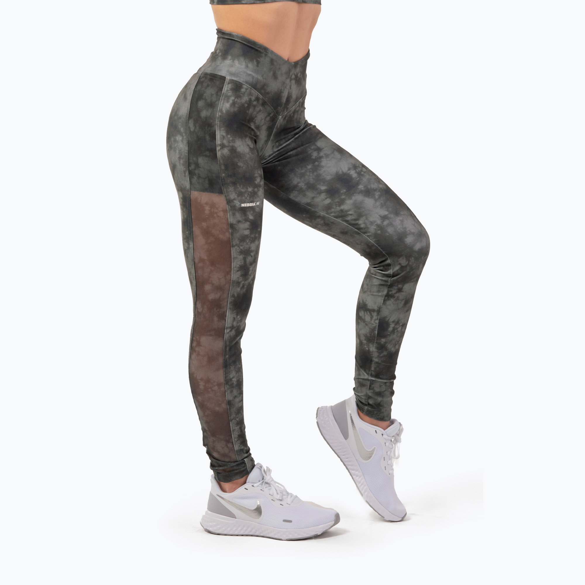 Legginsy treningowe damskie NEBBIA Mesh "Breathe" camo green | WYSYŁKA W 24H | 30 DNI NA ZWROT