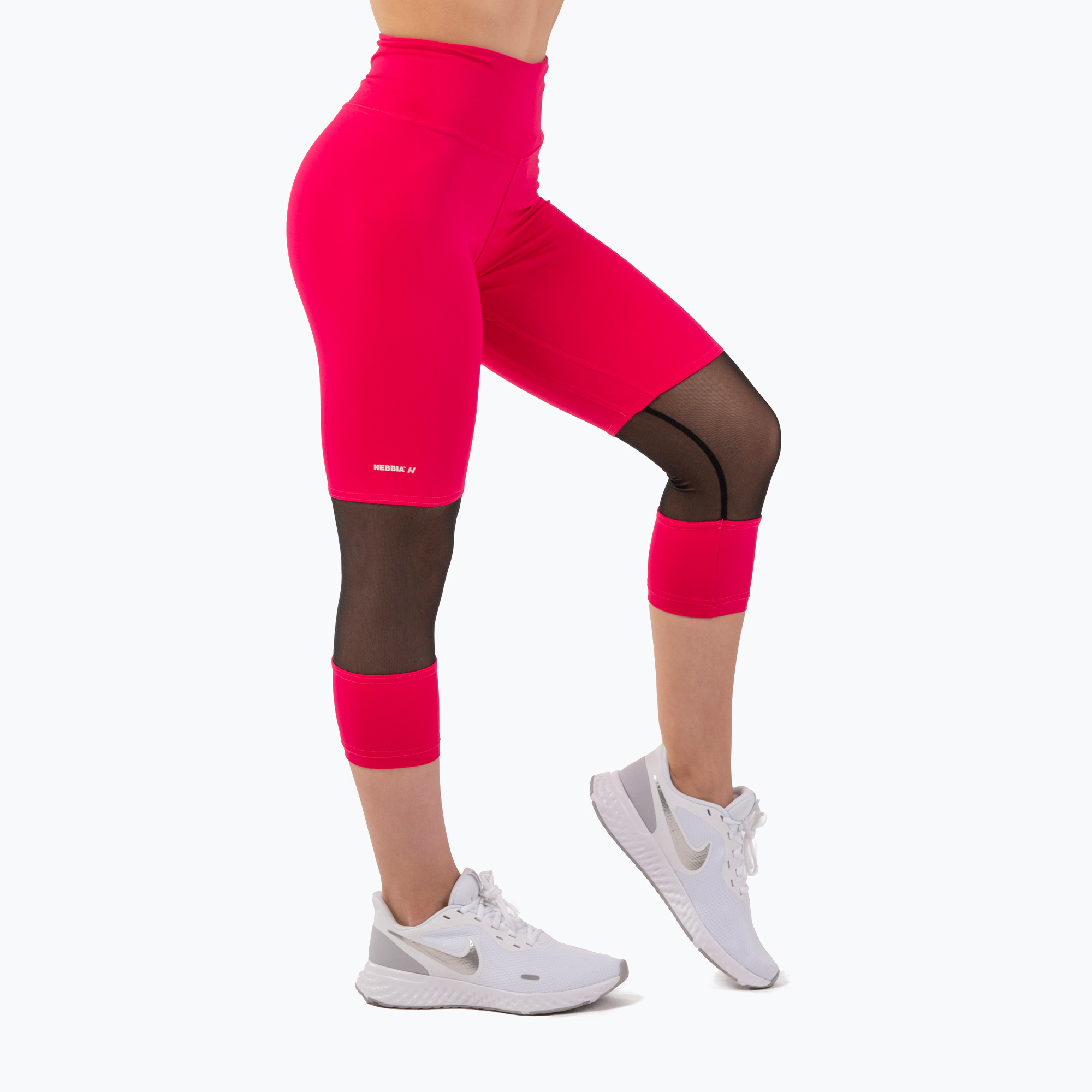 Legginsy treningowe damskie NEBBIA Sporty High-Waist 3/4 pink | WYSYŁKA W 24H | 30 DNI NA ZWROT