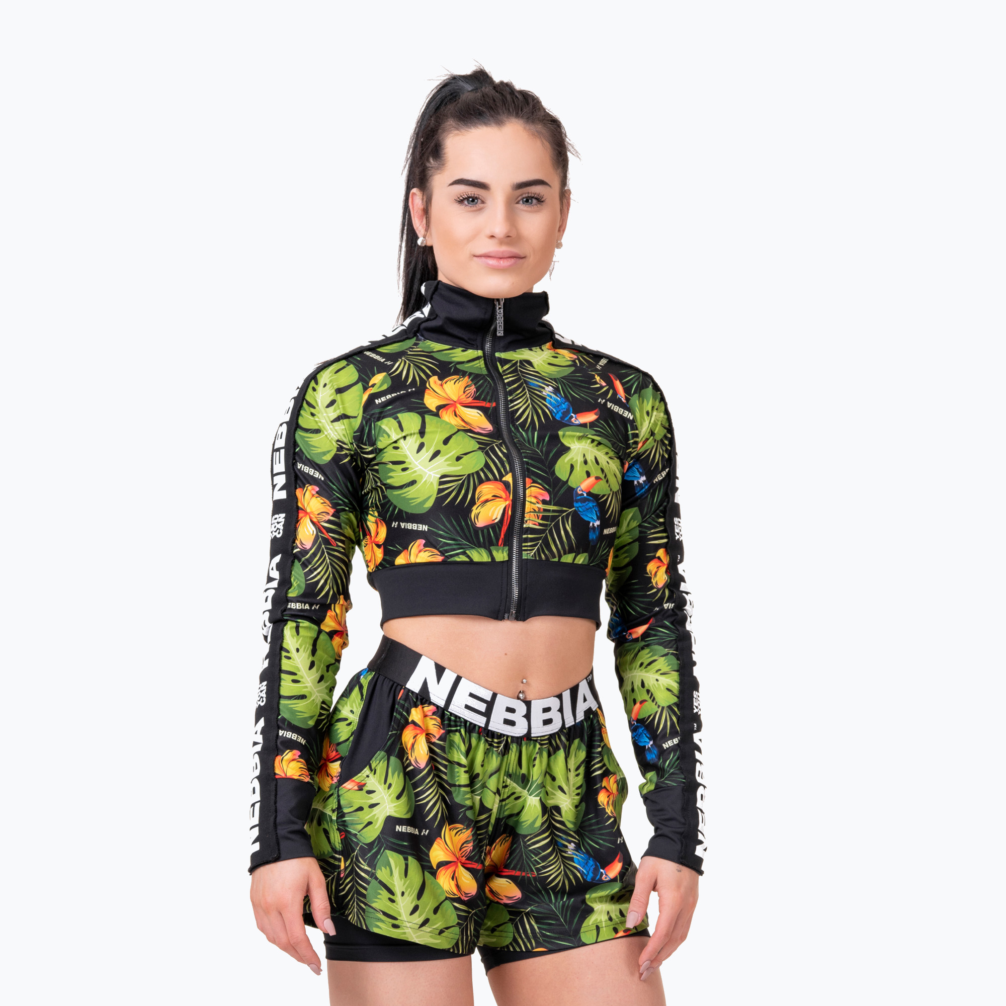 Bluza treningowa damska NEBBIA High-Energy Cropped jungle green | WYSYŁKA W 24H | 30 DNI NA ZWROT
