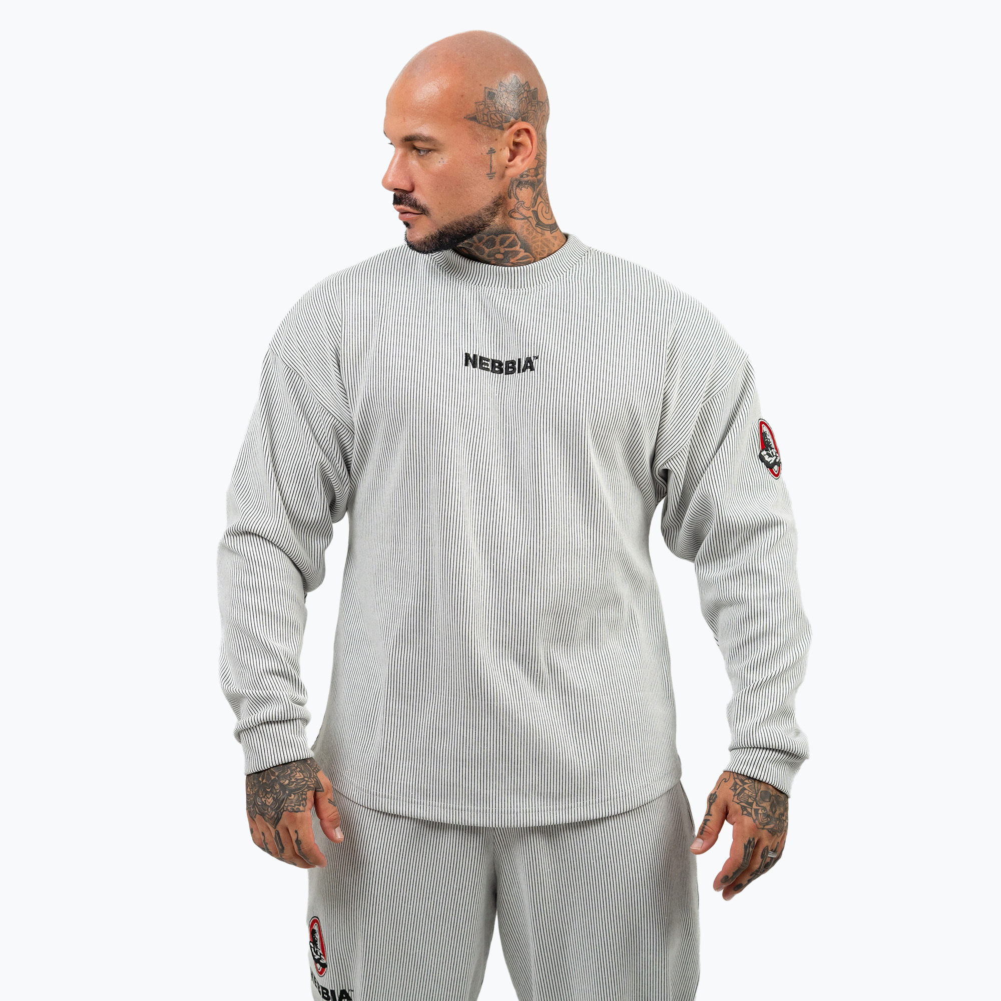 Bluza męska NEBBIA Signature light grey | WYSYŁKA W 24H | 30 DNI NA ZWROT