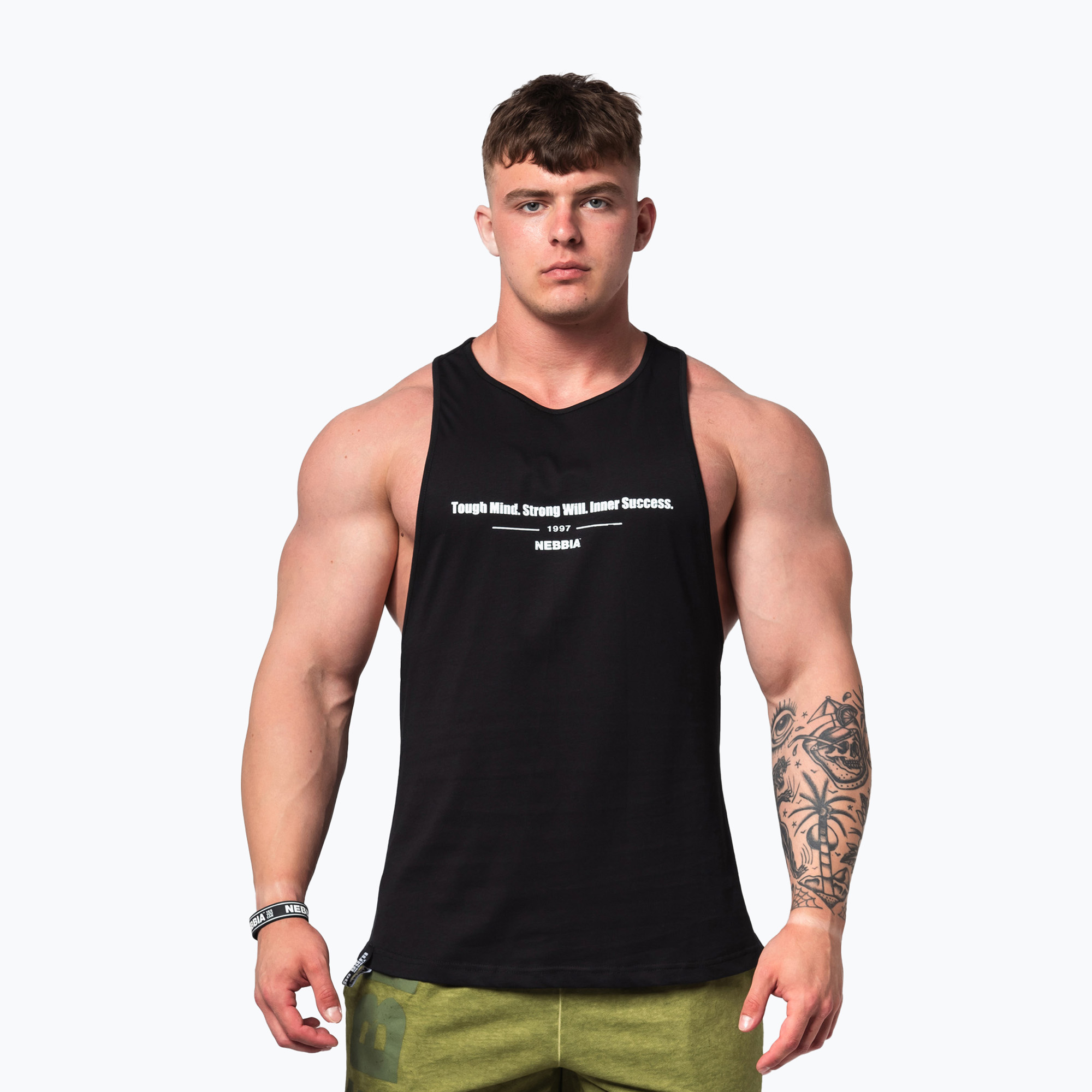 Tank top treningowy męski NEBBIA Flexin black | WYSYŁKA W 24H | 30 DNI NA ZWROT