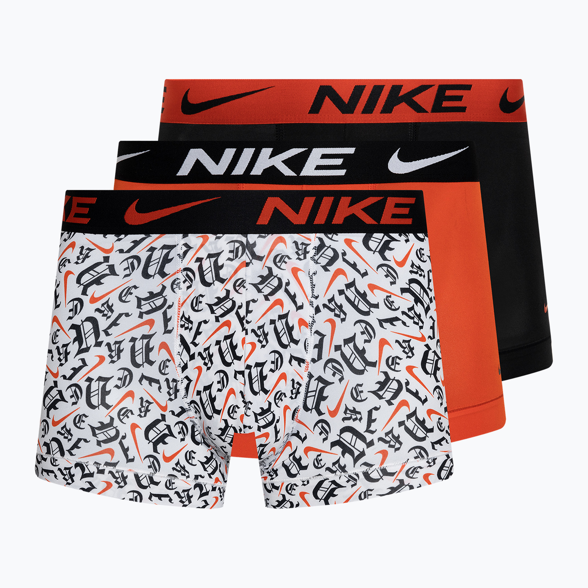 Bokserki męskie Nike Dri-Fit Essential Micro Trunk 3 pary gothic print/black/picante red | WYSYŁKA W 24H | 30 DNI NA ZWROT