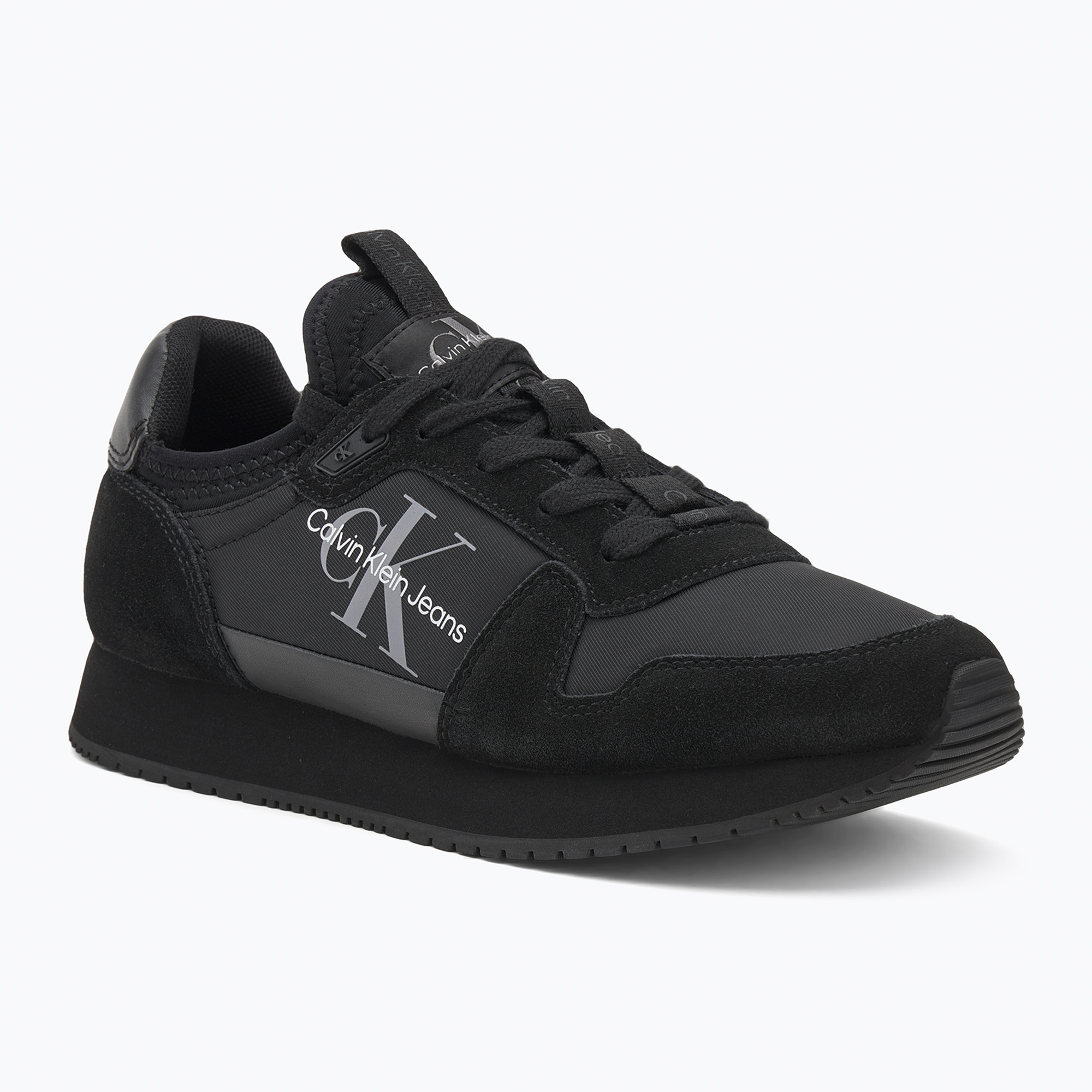 Buty damskie Calvin Klein YW0YW00840 Runner Sock Laceup Ny-Lth triple black 
