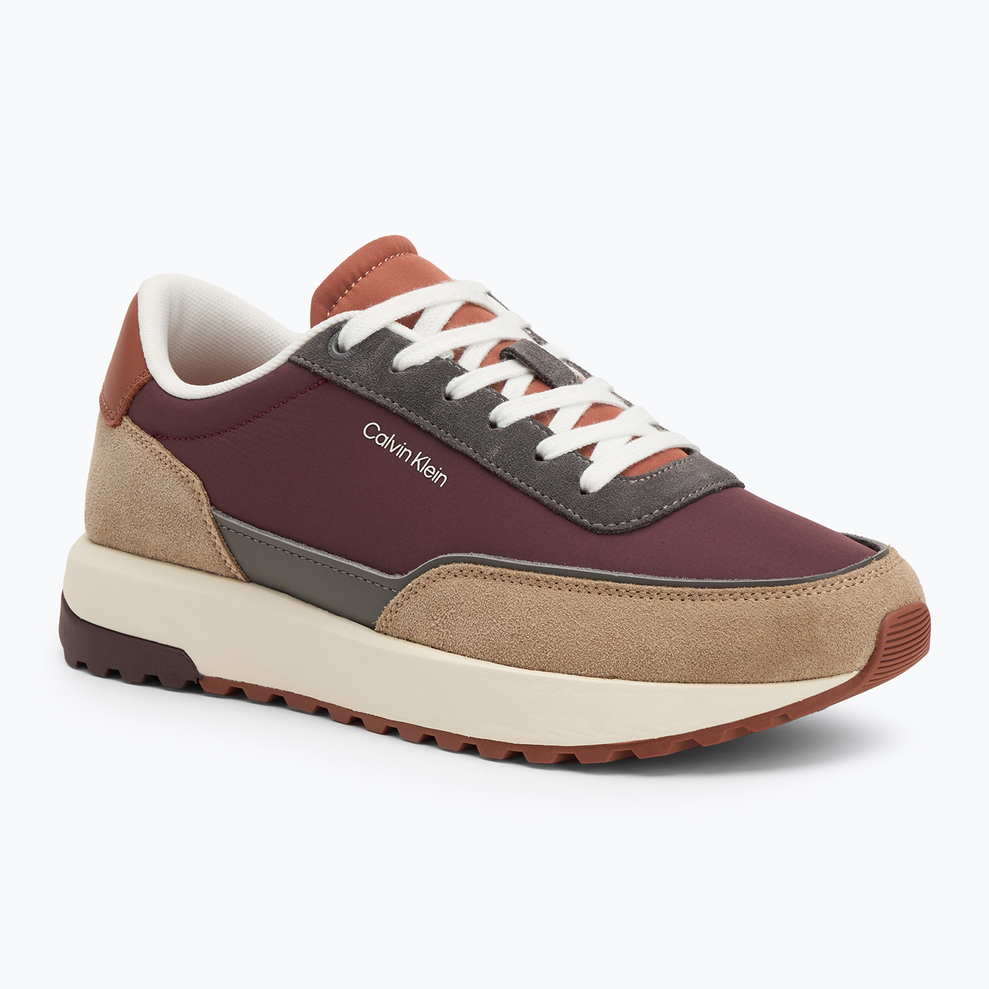 Buty męskie Calvin Klein HM0HM01714 Low Top Lace Up Repreve Mix silver mink/vineyard wine 