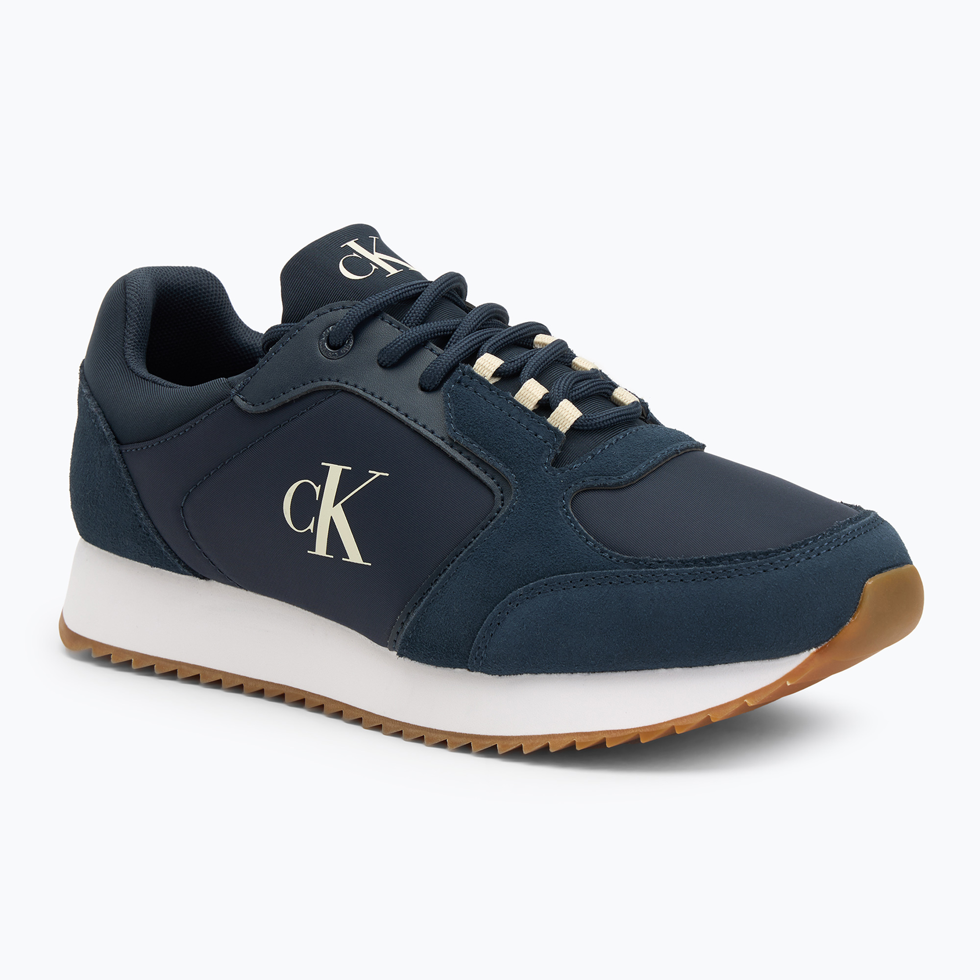 Buty męskie Calvin Klein YM0YM01326 Retro Runner Sock Lace Up Ny-Su Calvin navy/bright white/gum 