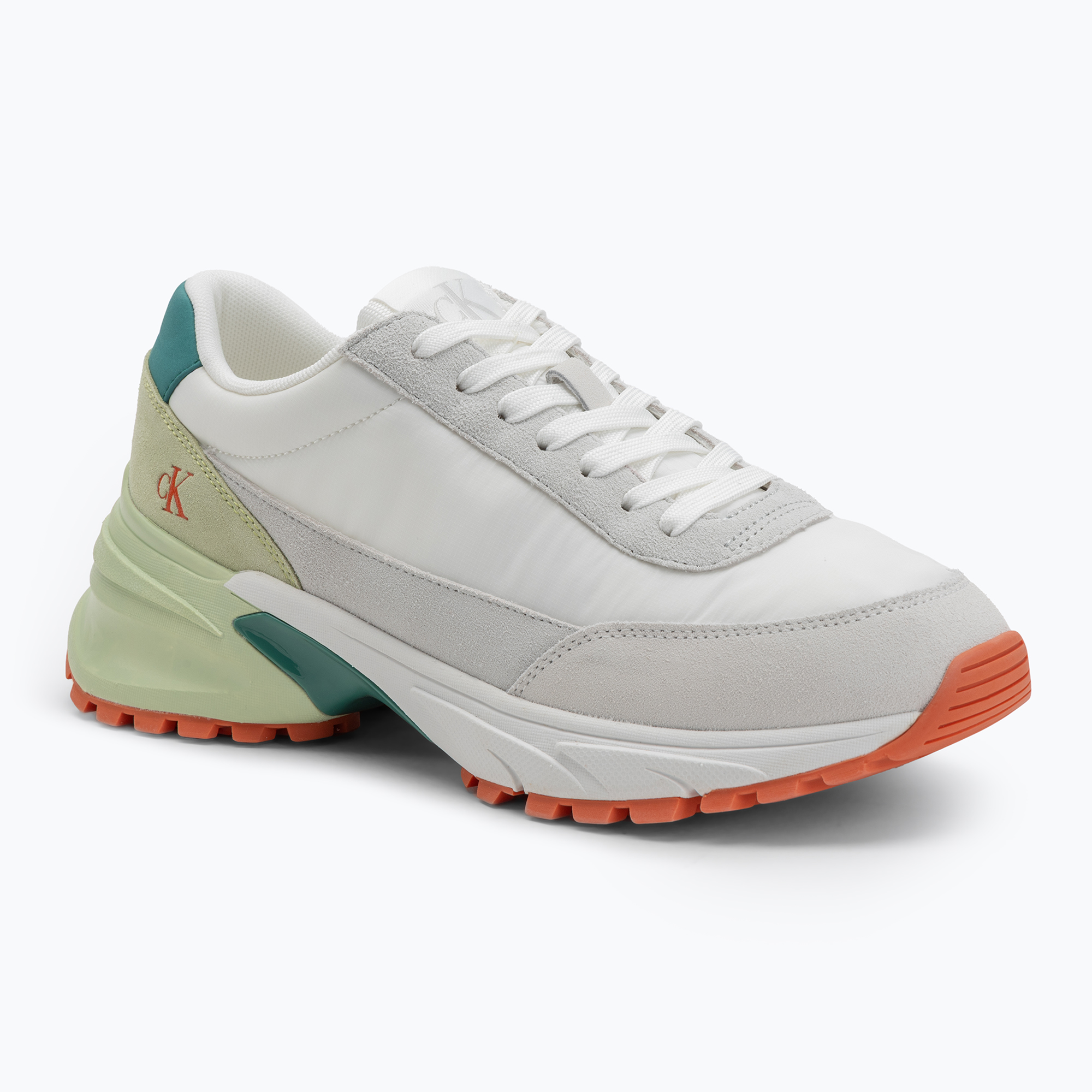 Buty męskie Calvin Klein YM0YM01292 Hike Runner Casual Ny-Su bright white/wild green/tigerilily 