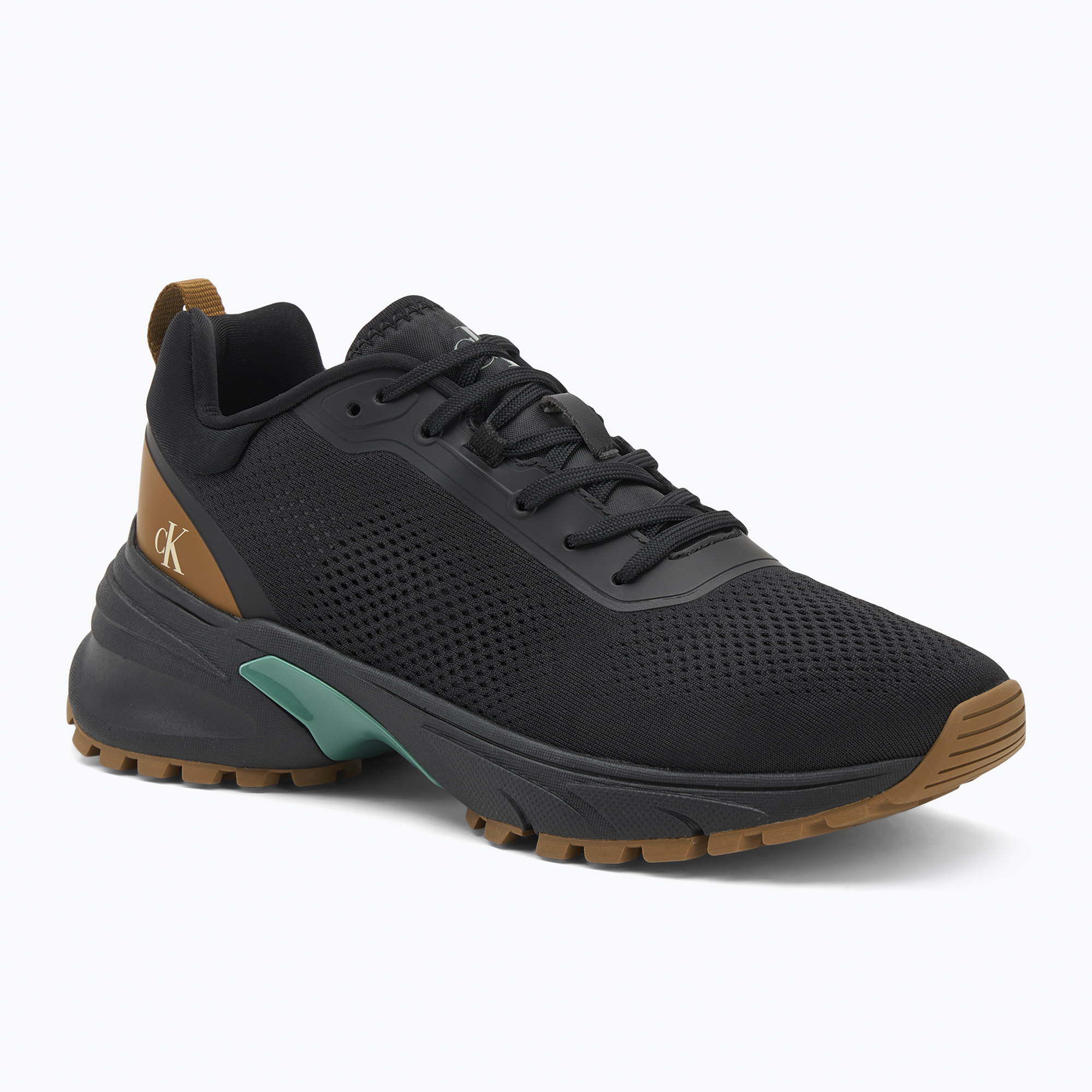 Buty męskie Calvin Klein YM0YM01284 Hike Runner Tech Knit ck black/grain brown/wild green 