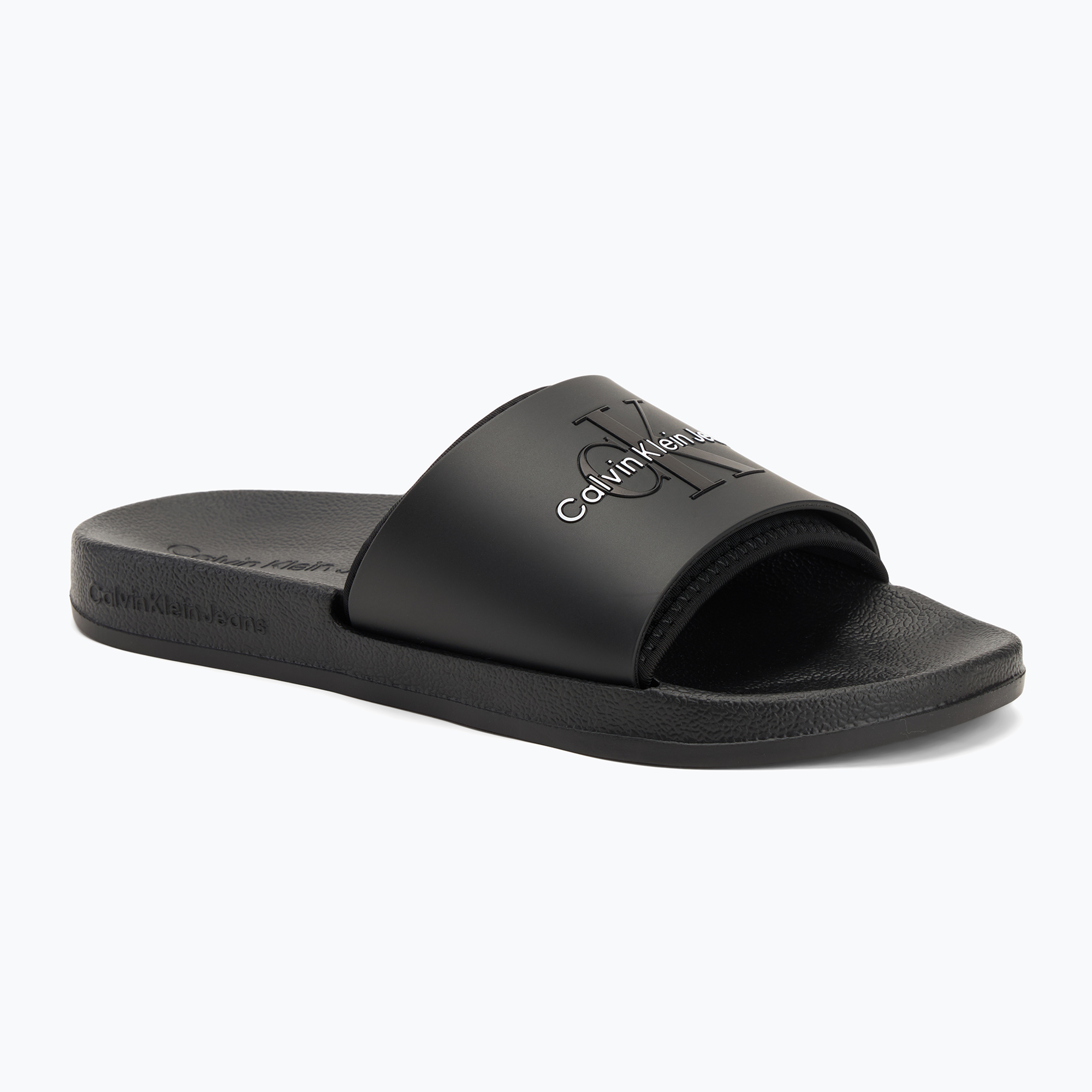 Klapki męskie Calvin Klein YM0YM00361 Slide Rubber Neoprene Monologo black 