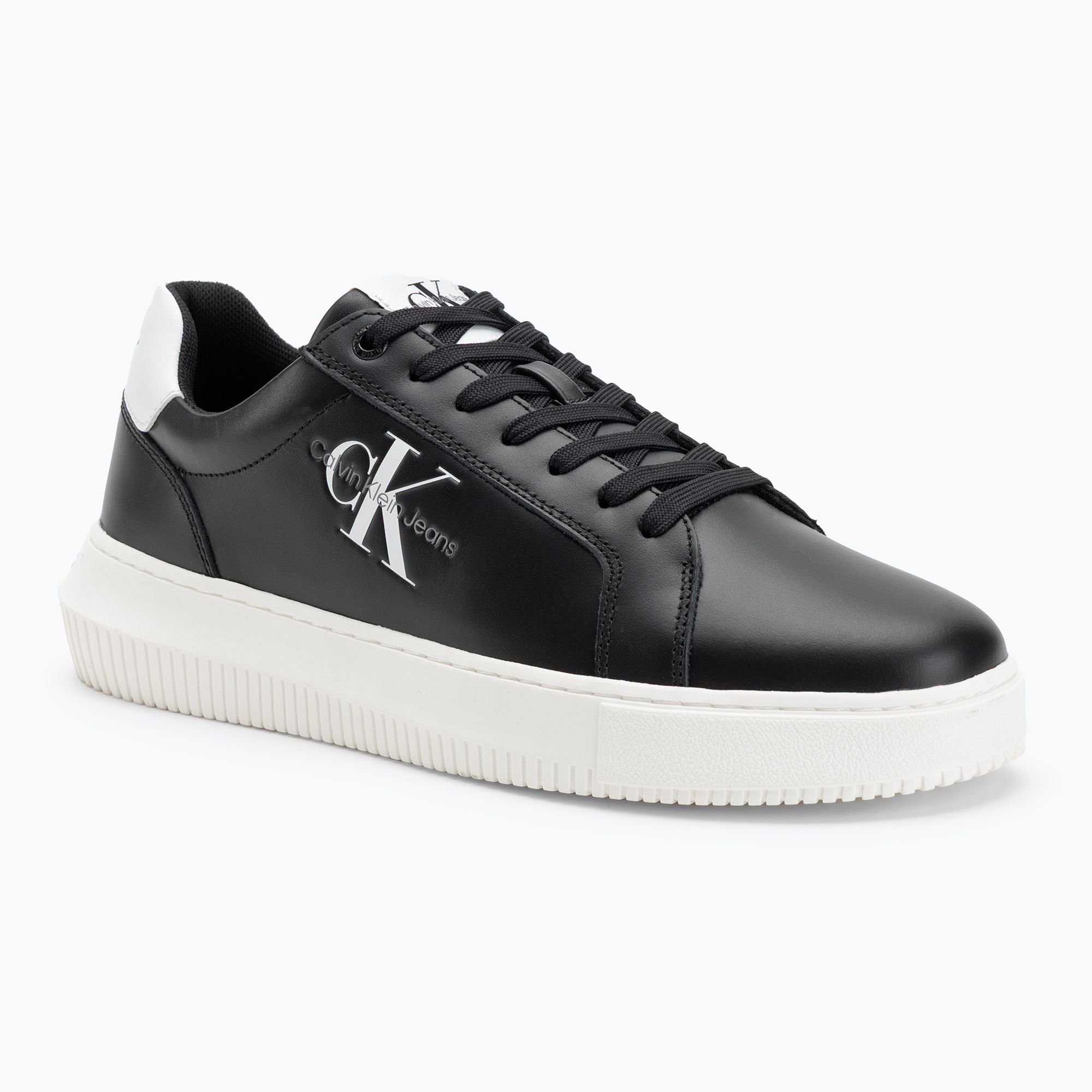 Buty męskie Calvin Klein YM0YM00681 Chunky Cupsole Monologo Lth triple black/bright white 