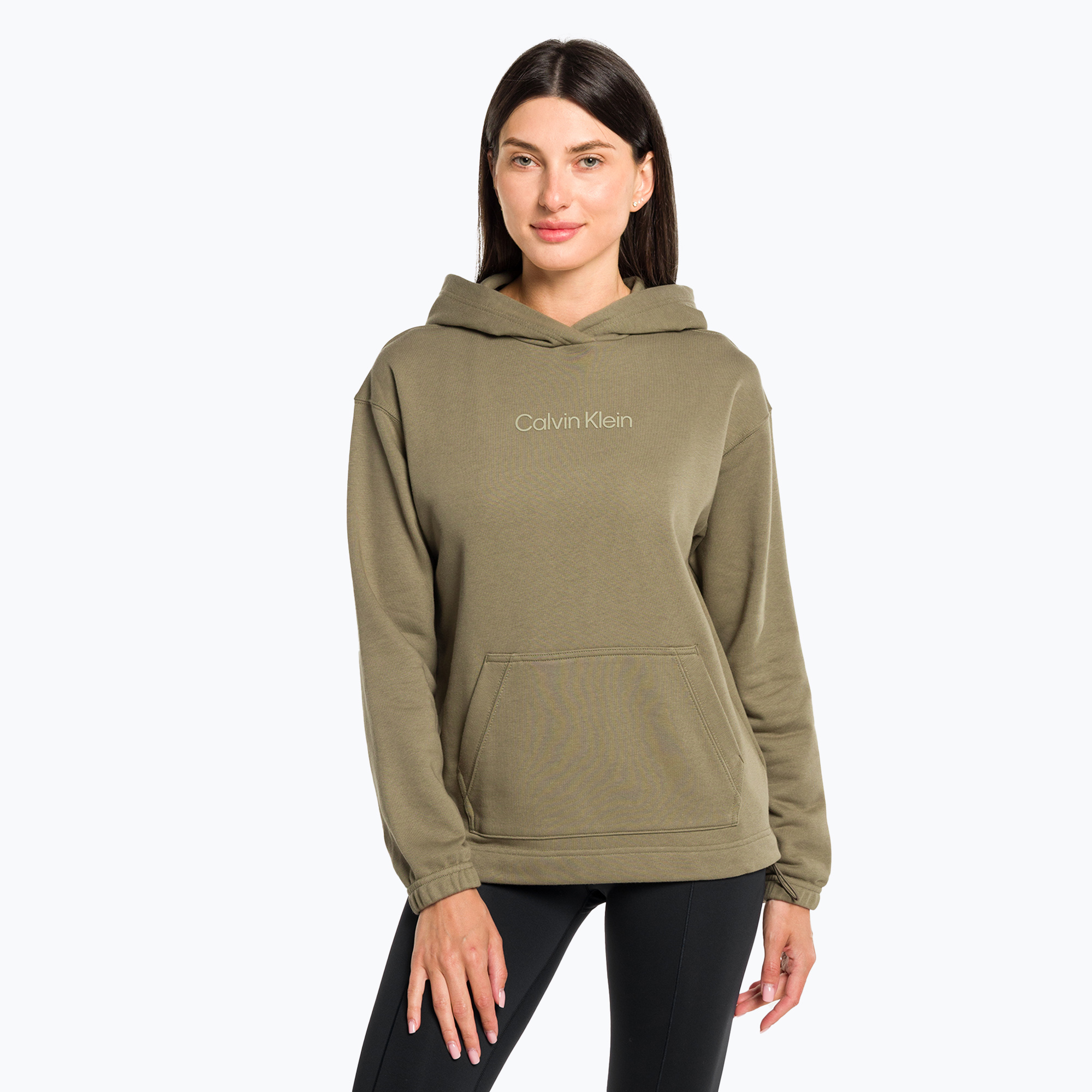 Bluza damska Calvin Klein Hoodie grey olive | WYSYŁKA W 24H | 30 DNI NA ZWROT