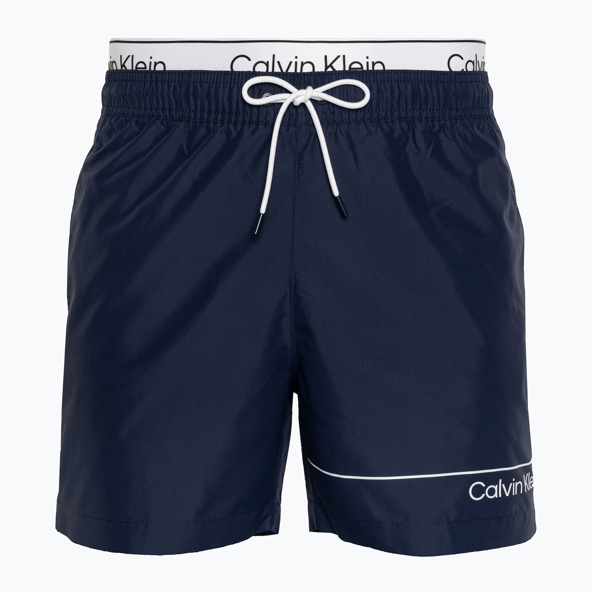 Szorty kąpielowe męskie Calvin Klein Medium Double WB signature navy | WYSYŁKA W 24H | 30 DNI NA ZWROT