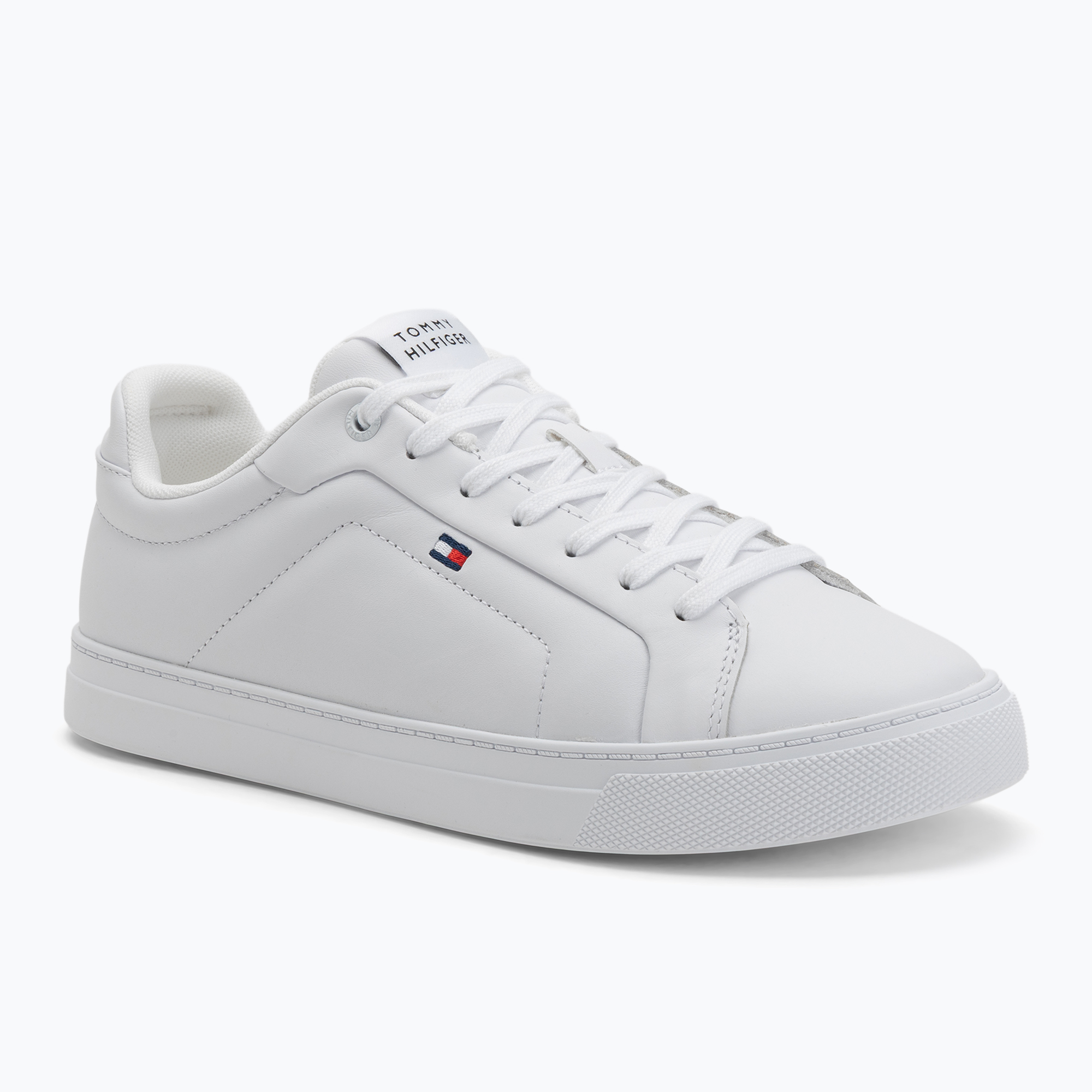 Buty męskie Tommy Hilfiger Icon Court Lth Flag Ess white 